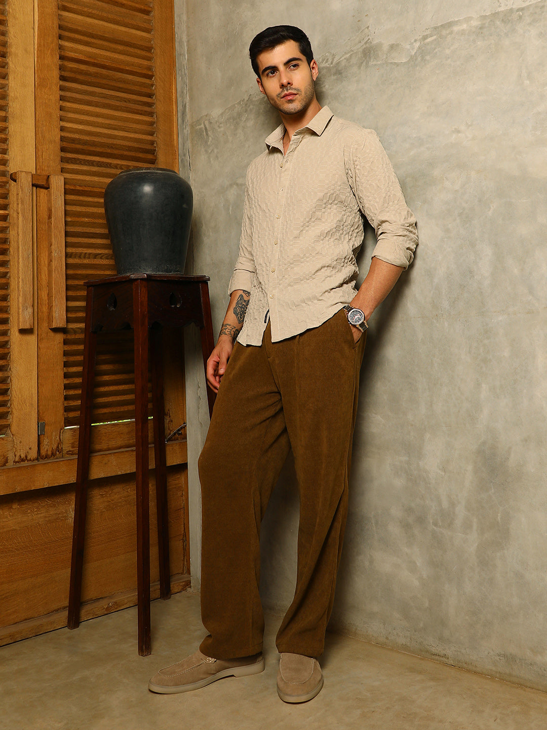 Embossed Geometric Shirt