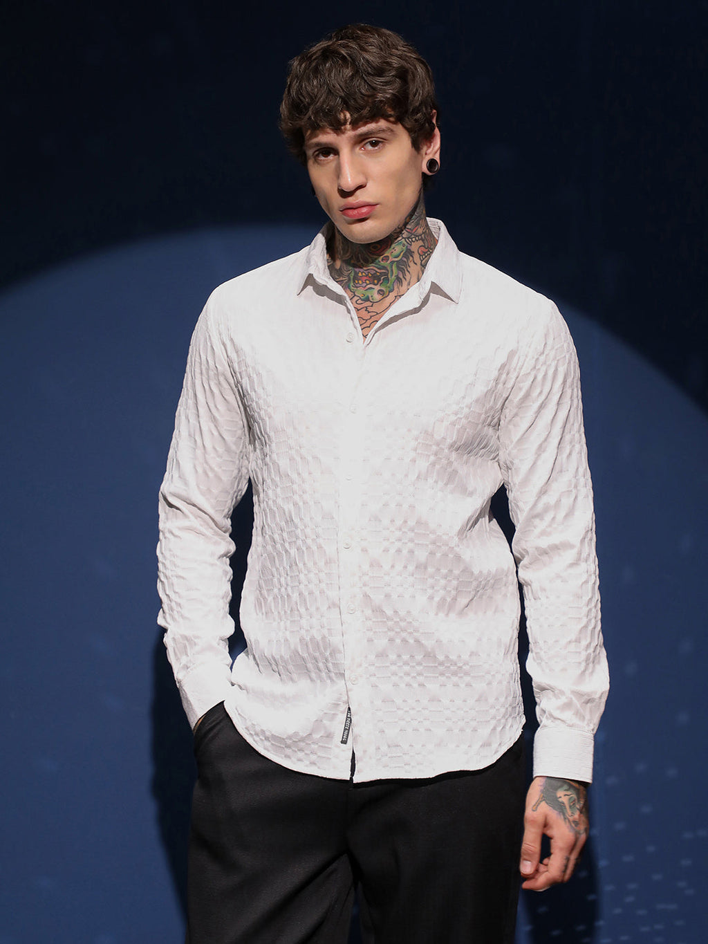 Embossed Geometric Shirt