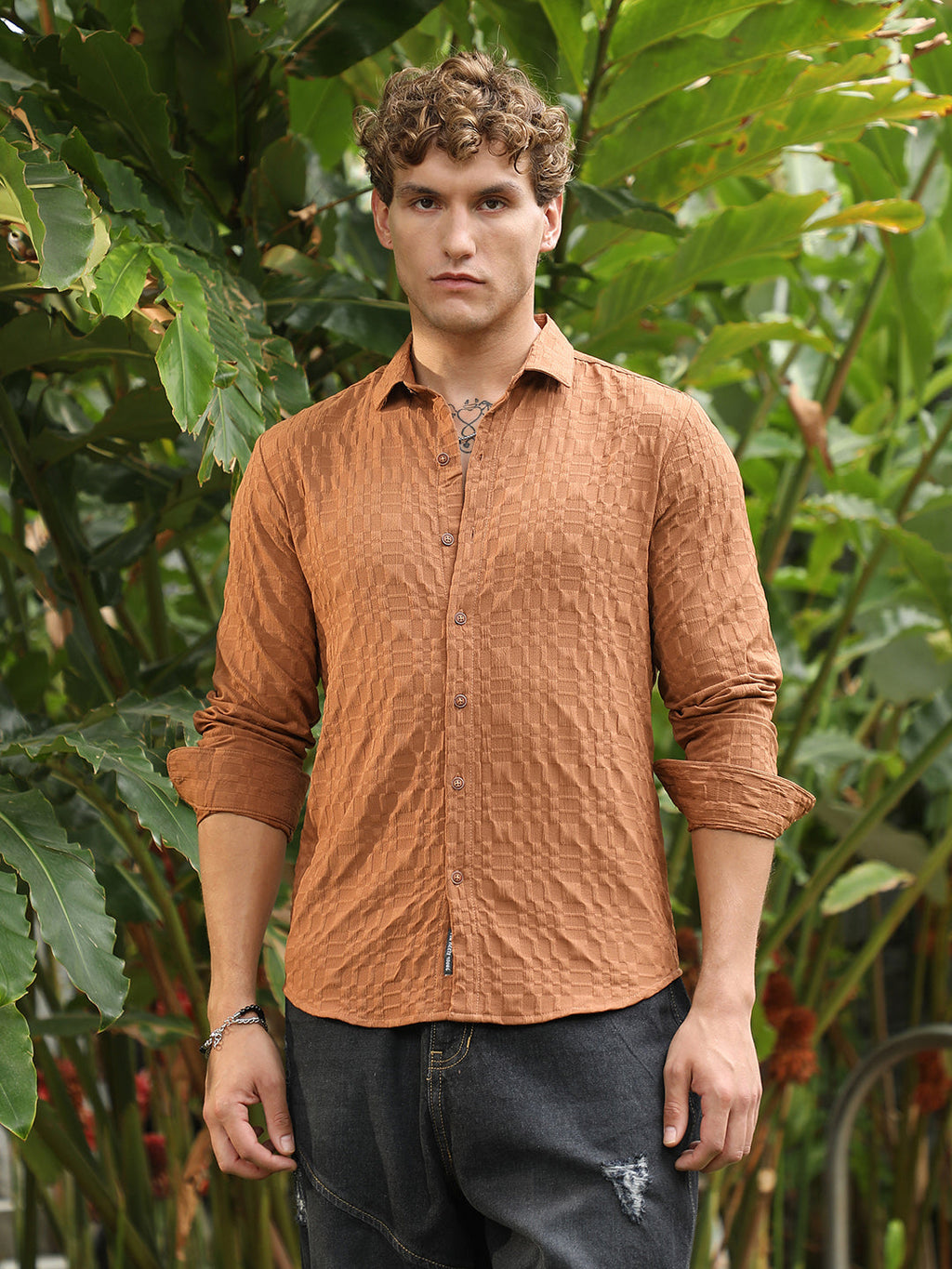 Embossed Geometric Shirt