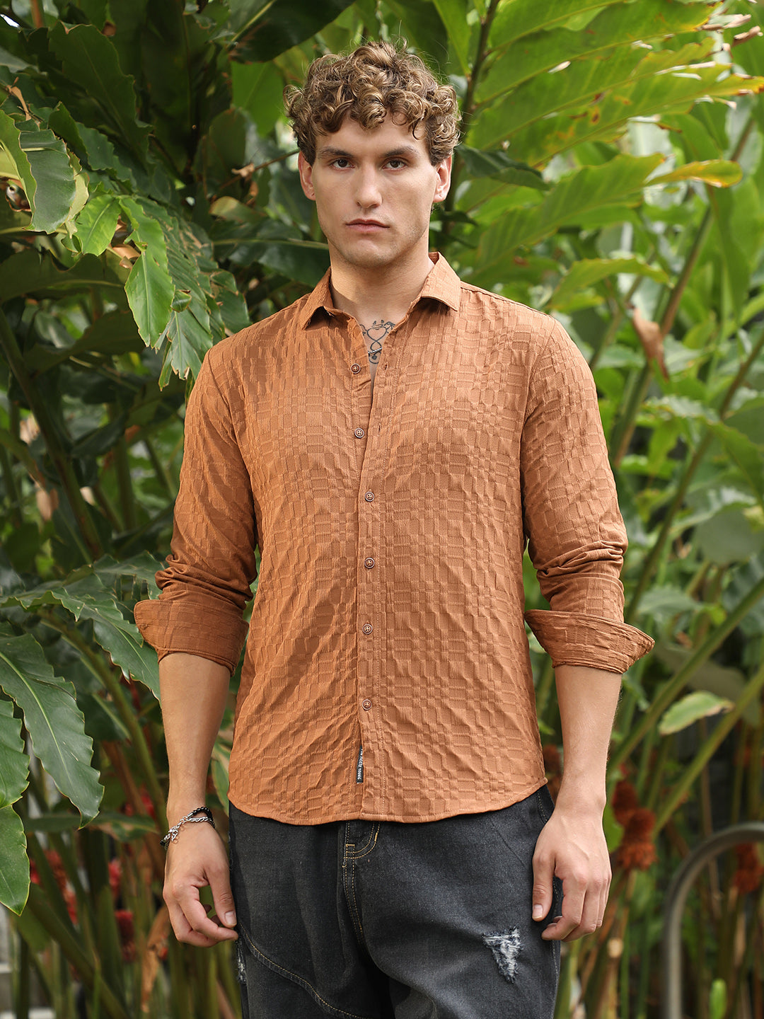 Embossed Geometric Shirt