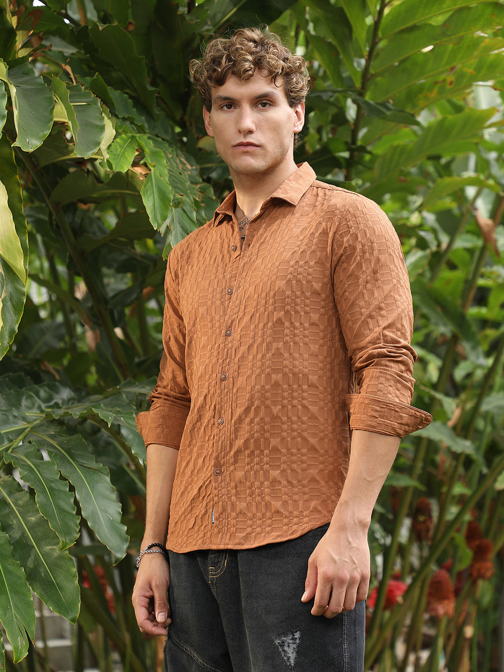 Embossed Geometric Shirt