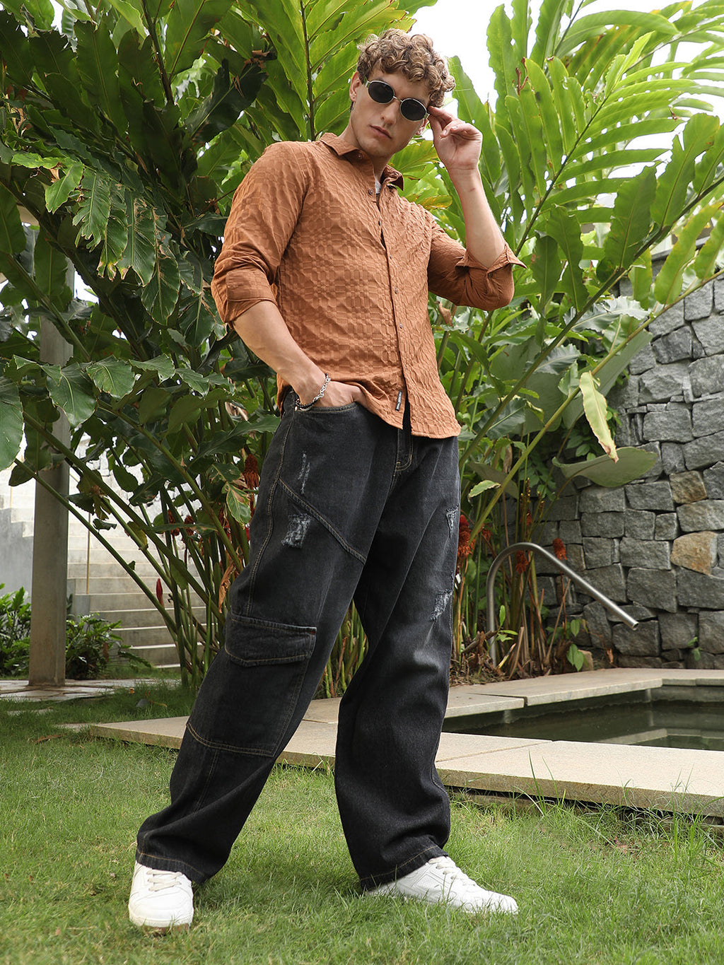 Embossed Geometric Shirt