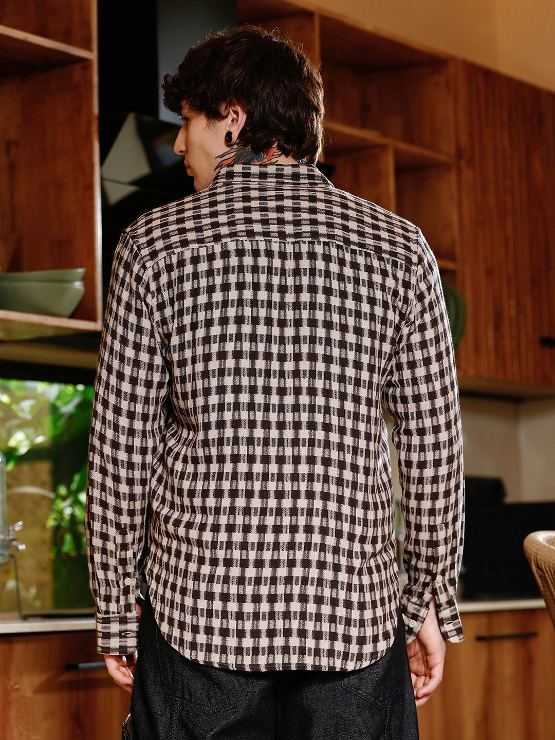 Hazy-Geometric Jacquard Shirt