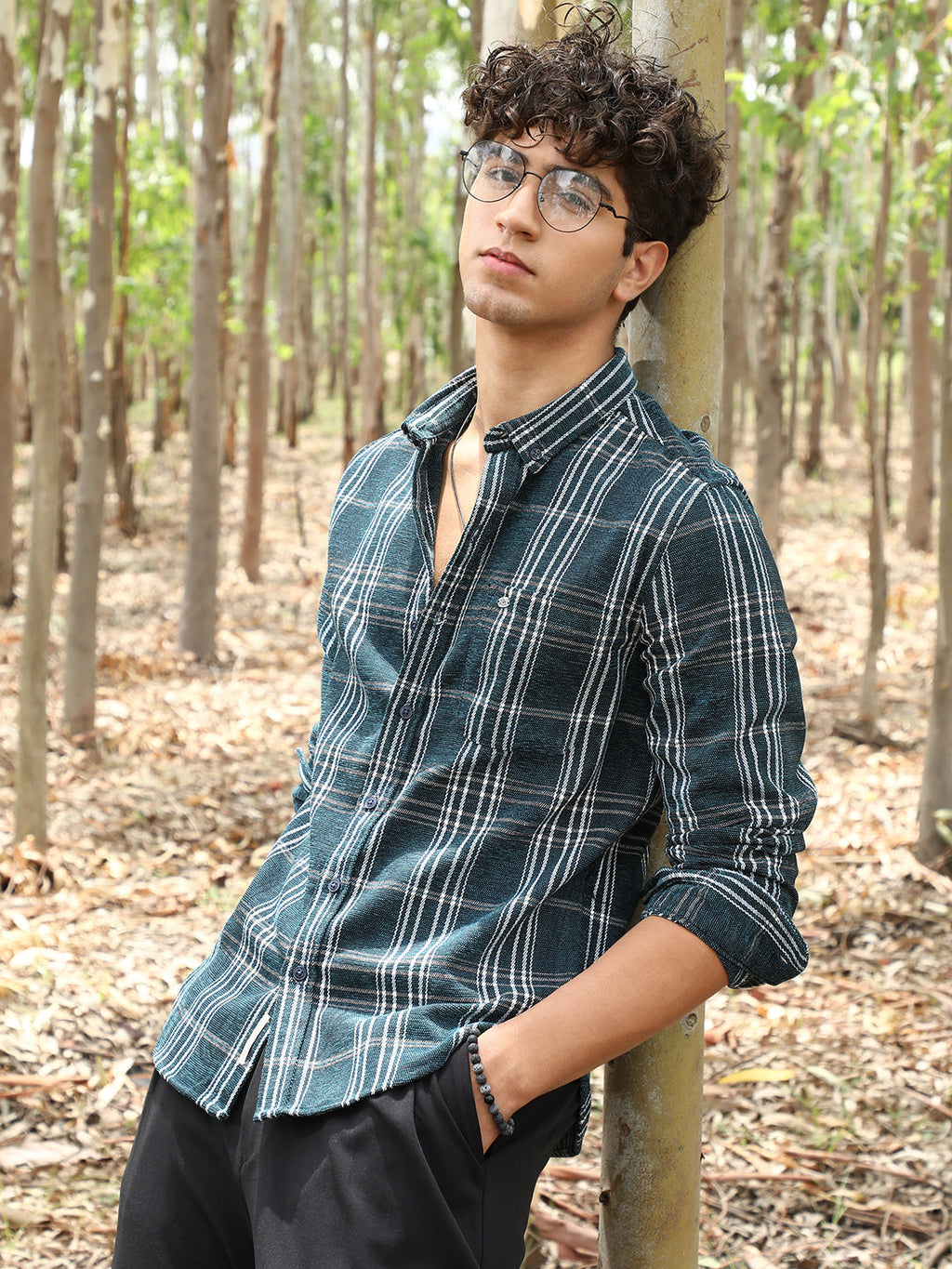 Plaid-Woven Regular Shirt