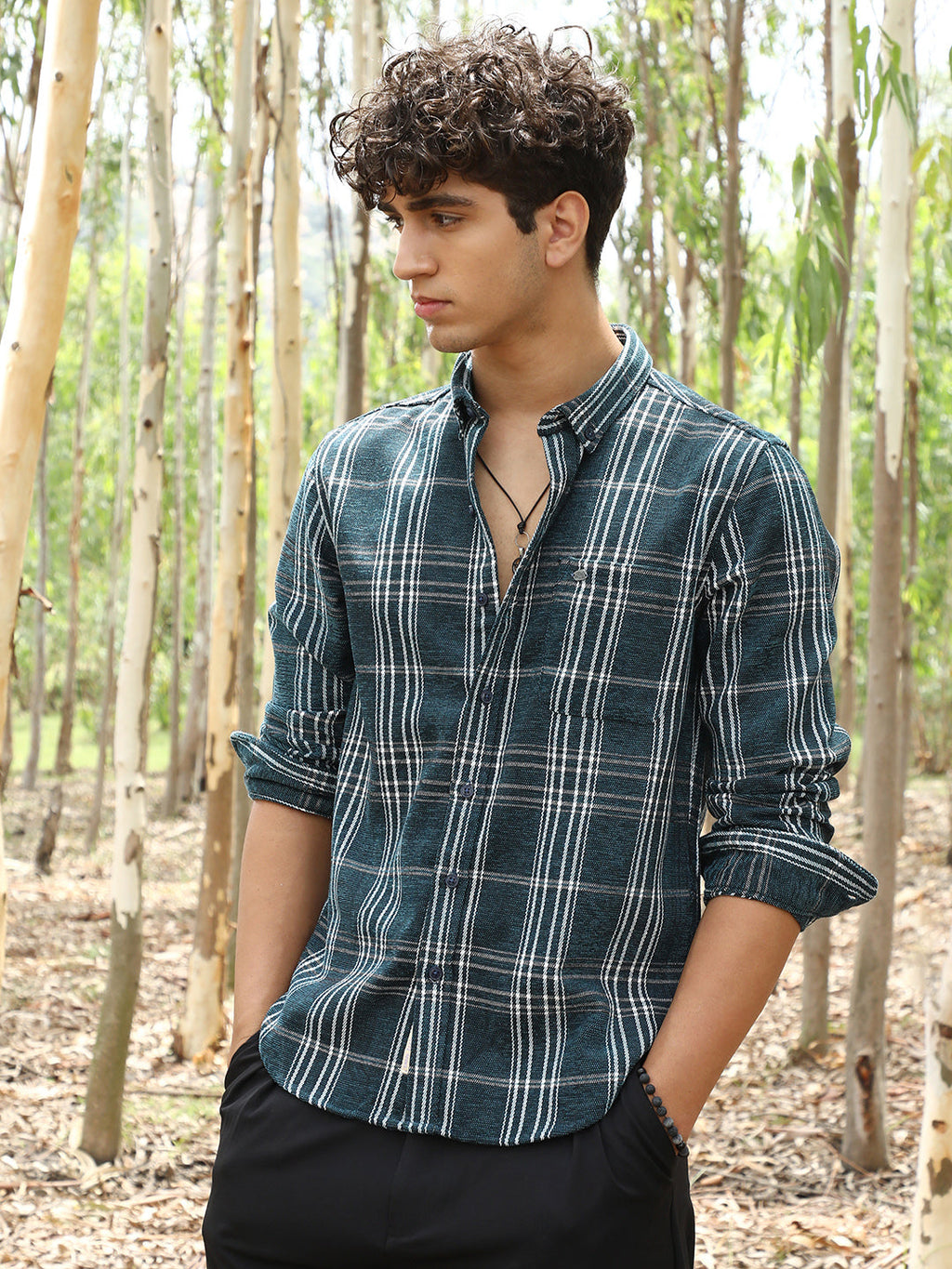 Plaid-Woven Regular Shirt