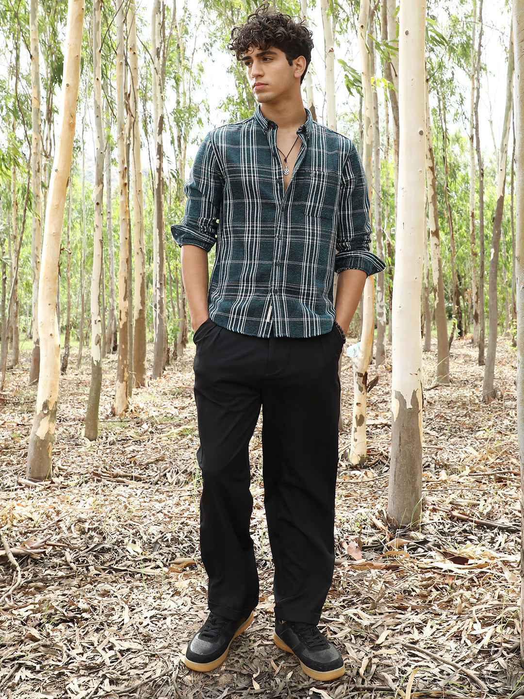 Plaid-Woven Regular Shirt