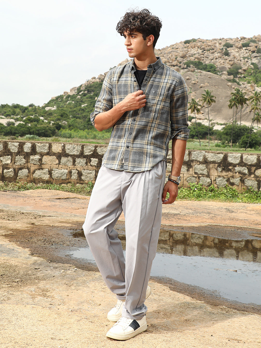 Tartan-Woven Regular Shirt