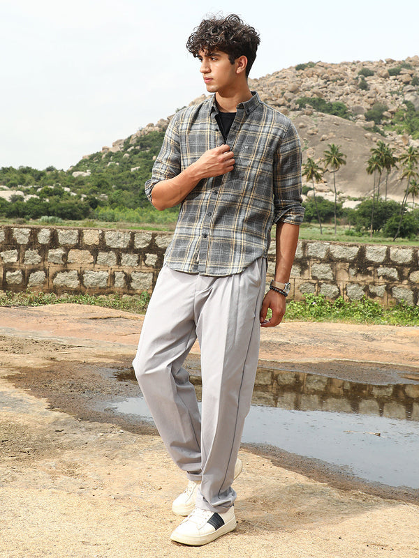 Tartan-Woven Regular Shirt