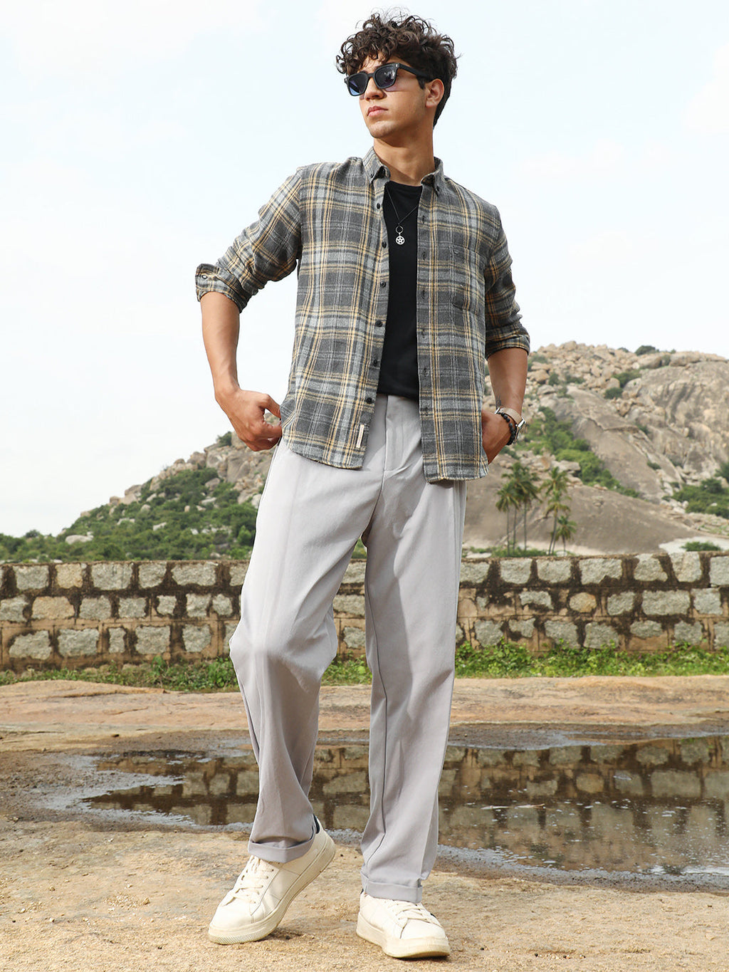 Tartan-Woven Regular Shirt