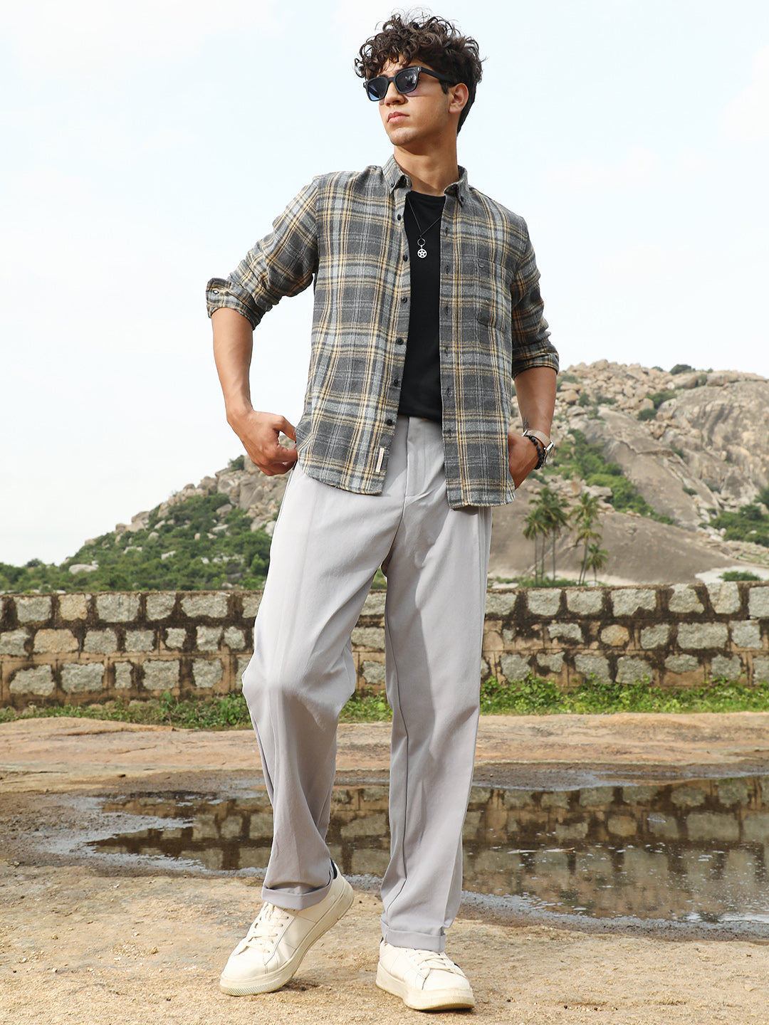 Tartan-Woven Regular Shirt