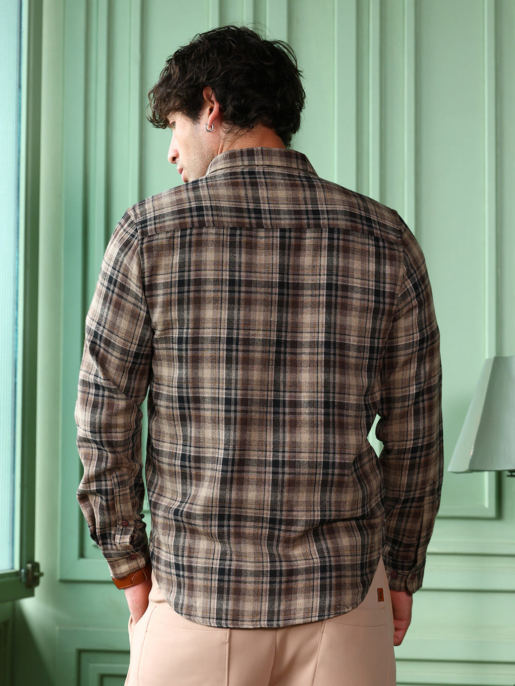 Button-Down Gradient-Plaid Shirt