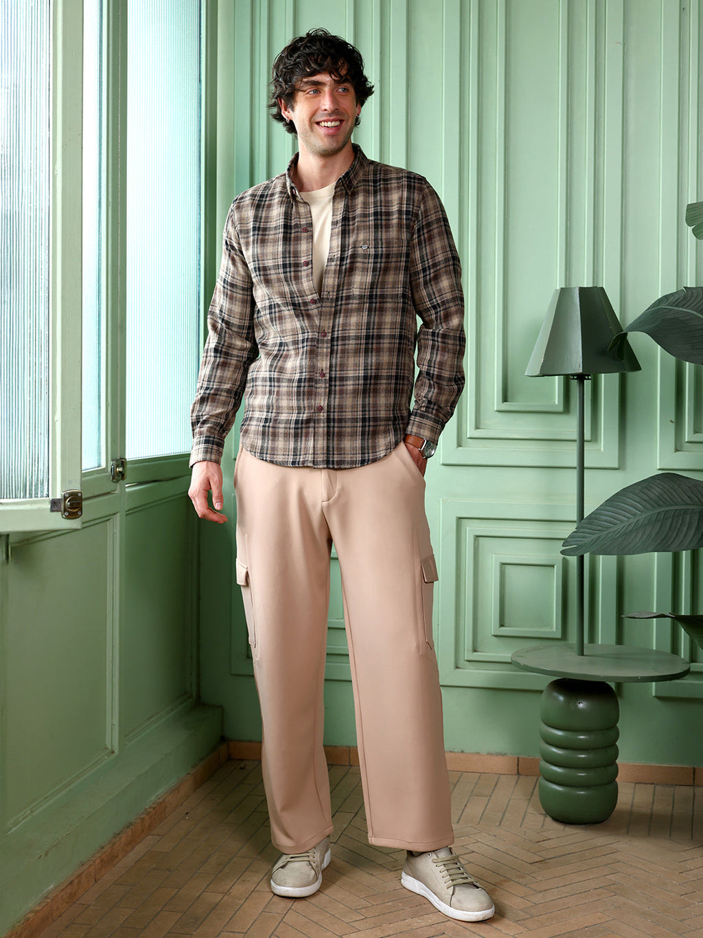 Button-Down Gradient-Plaid Shirt