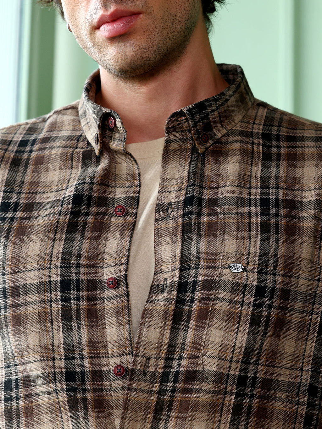 Button-Down Gradient-Plaid Shirt