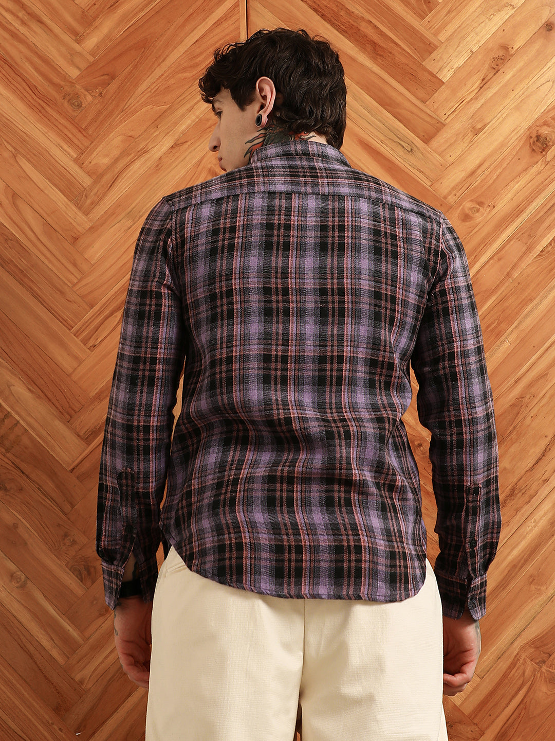 Purple Check Full Sleeve Shirt