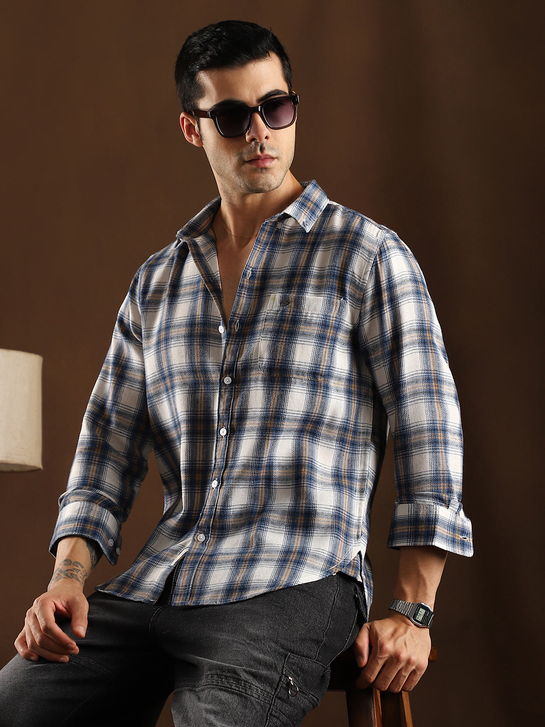 Gradient-Check Regular Shirt XL1