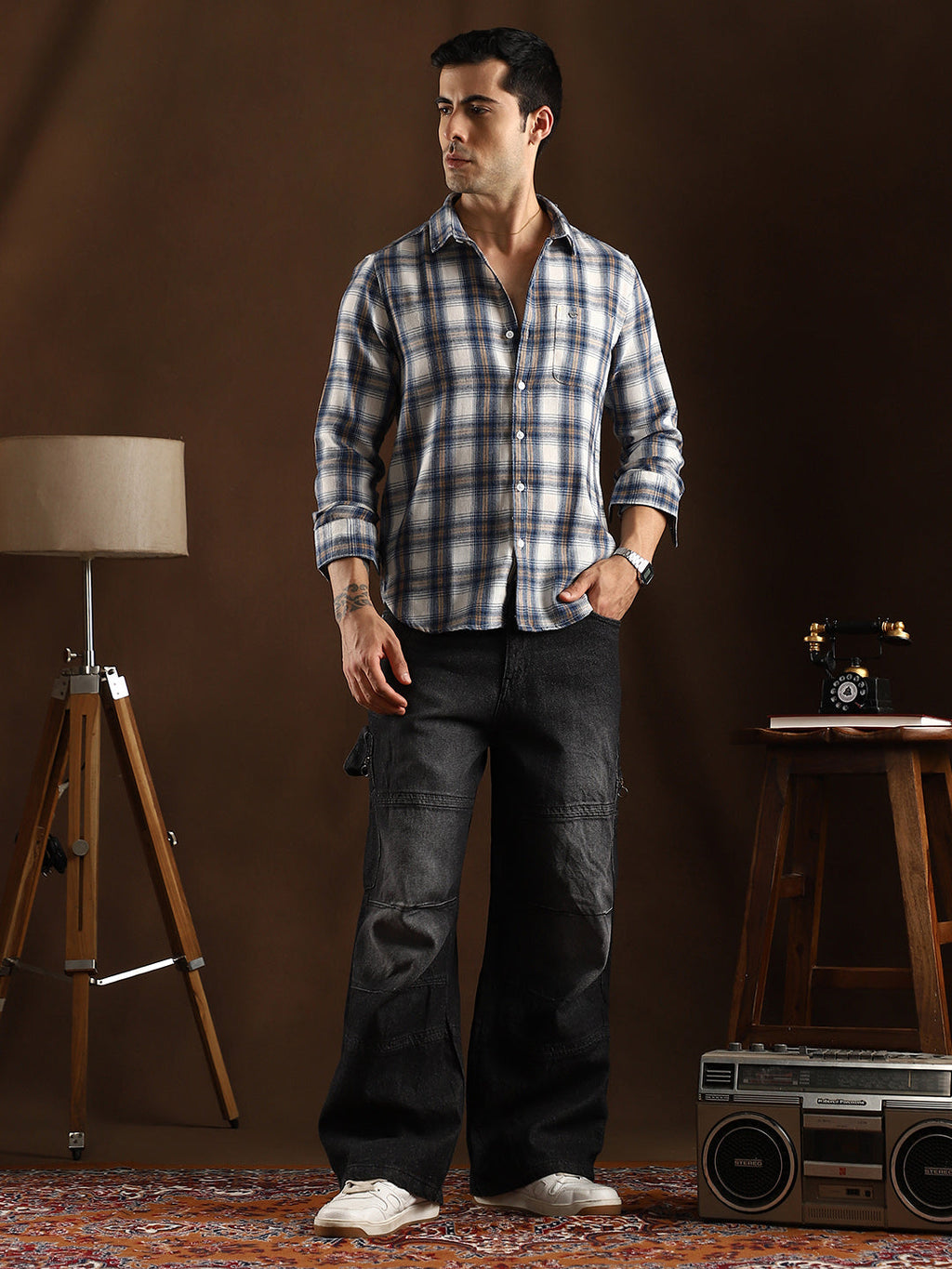 Gradient-Check Regular Shirt