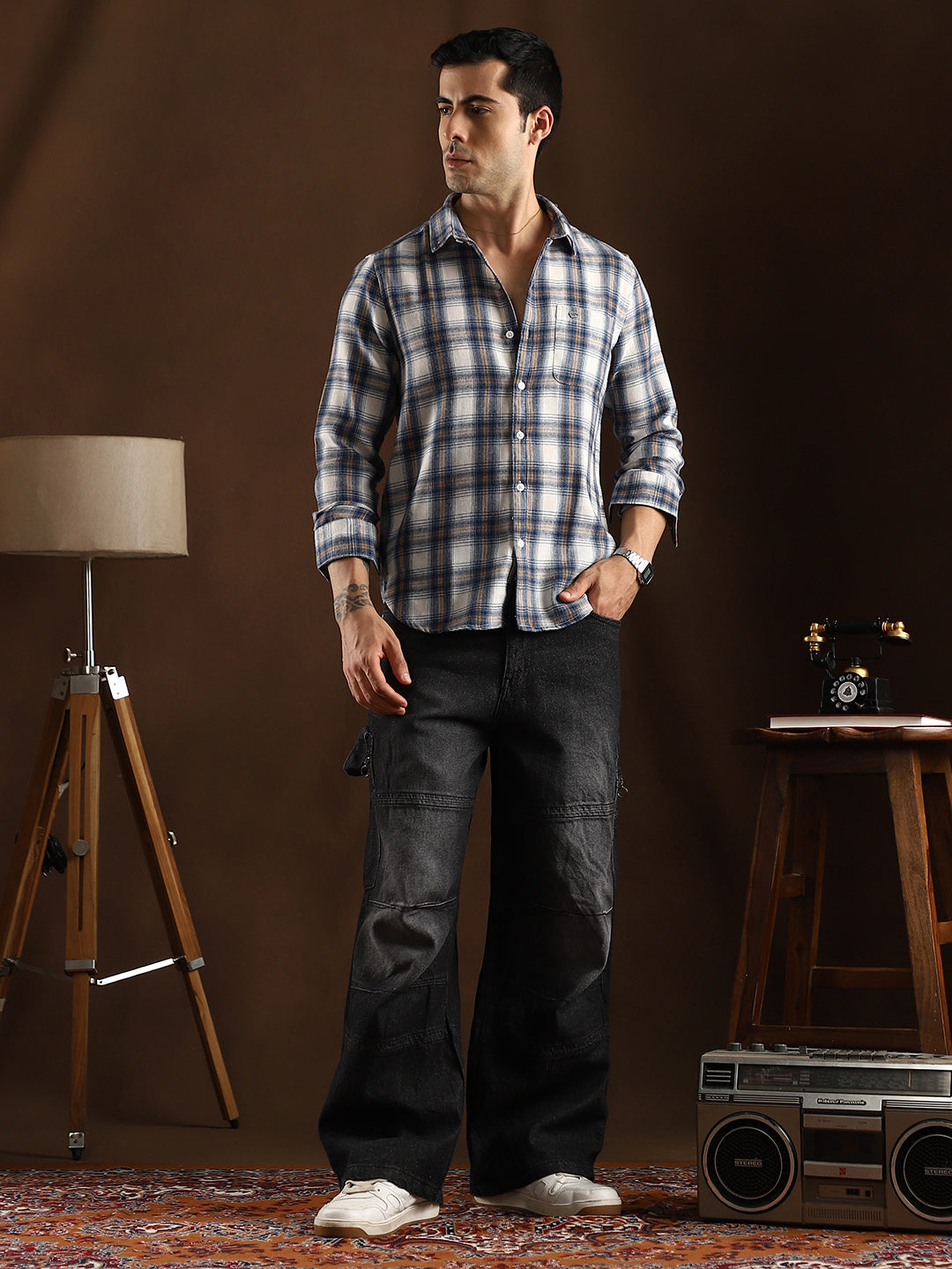 Gradient-Check Regular Shirt