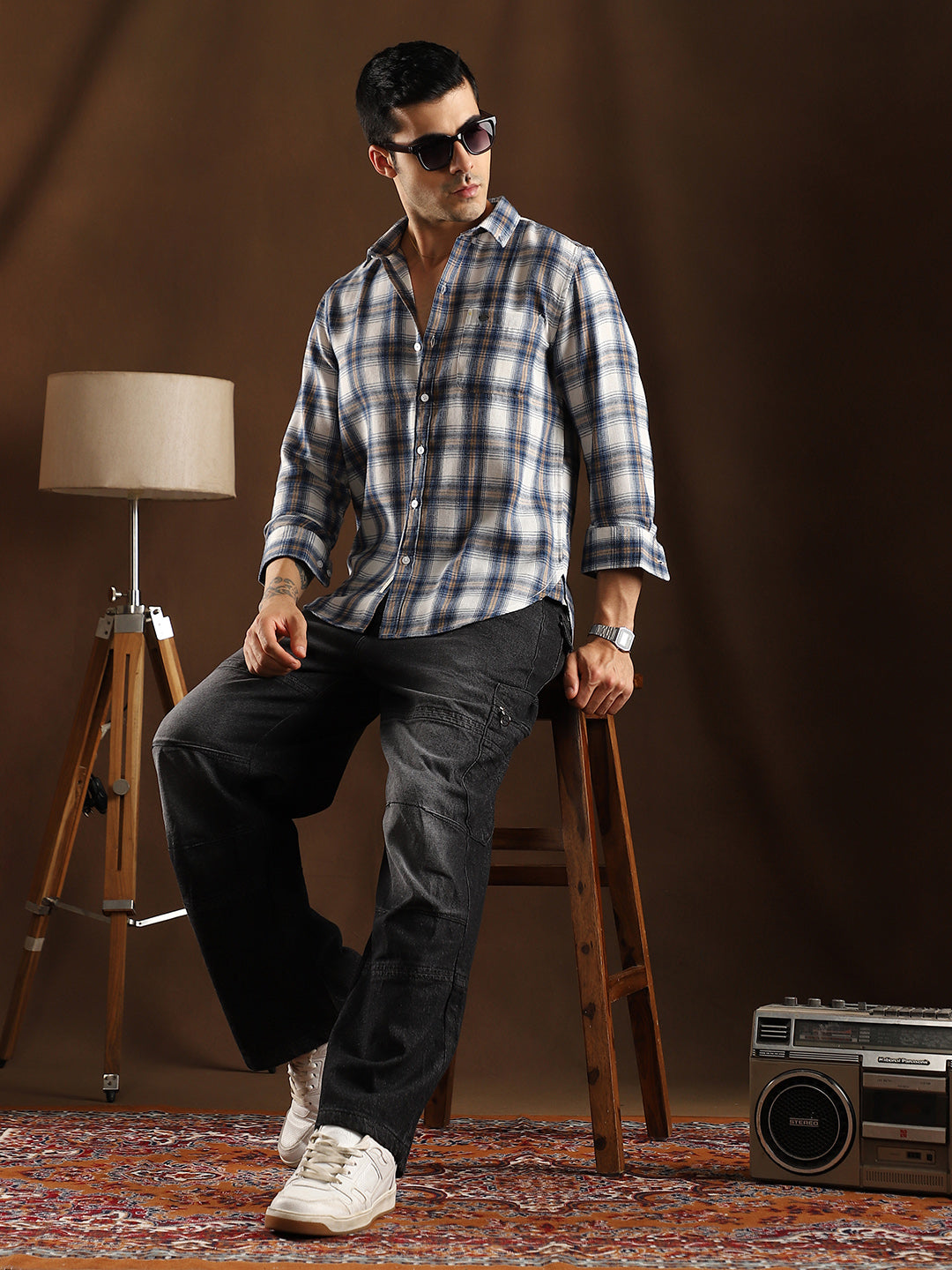 Gradient-Check Regular Shirt