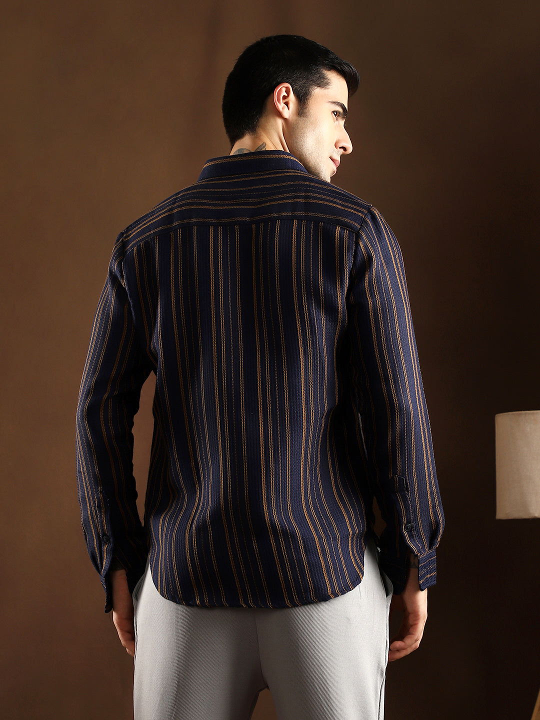 Multitrack-Striped Regular Shirt