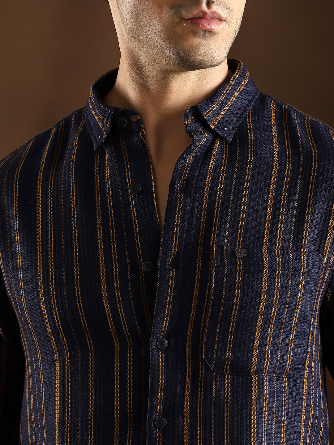 Multitrack-Striped Regular Shirt