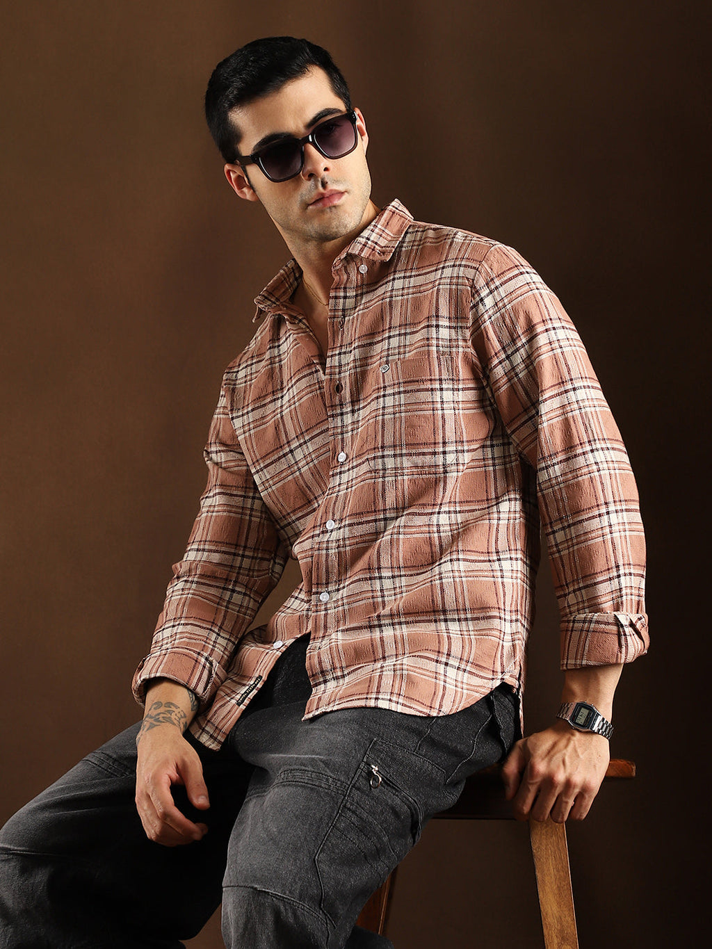 Tactile-Check Regular Shirt