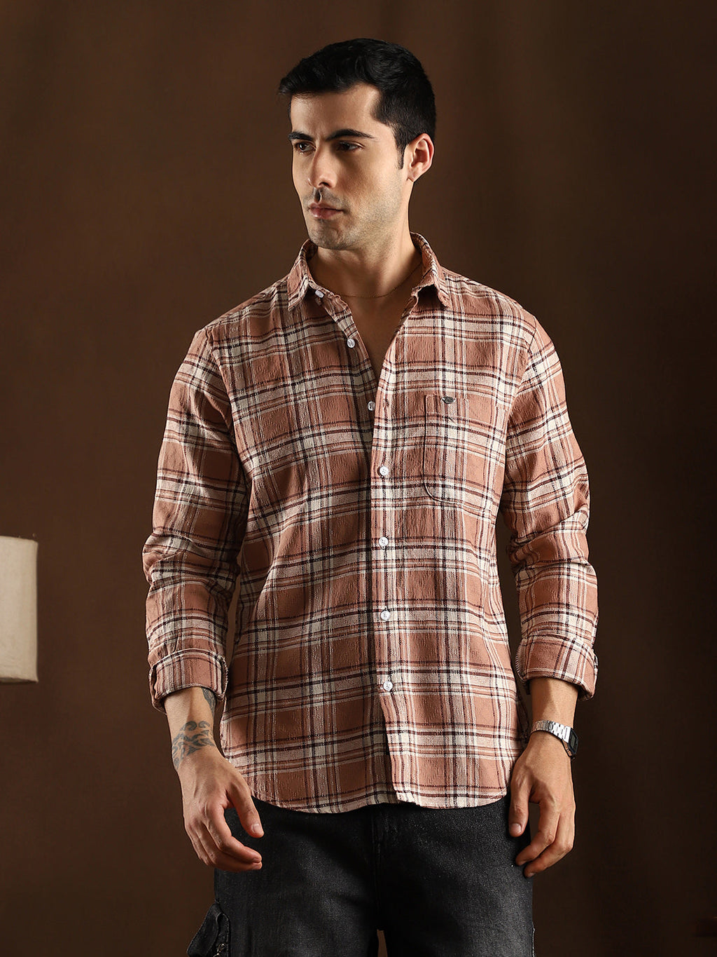 Tactile-Check Regular Shirt