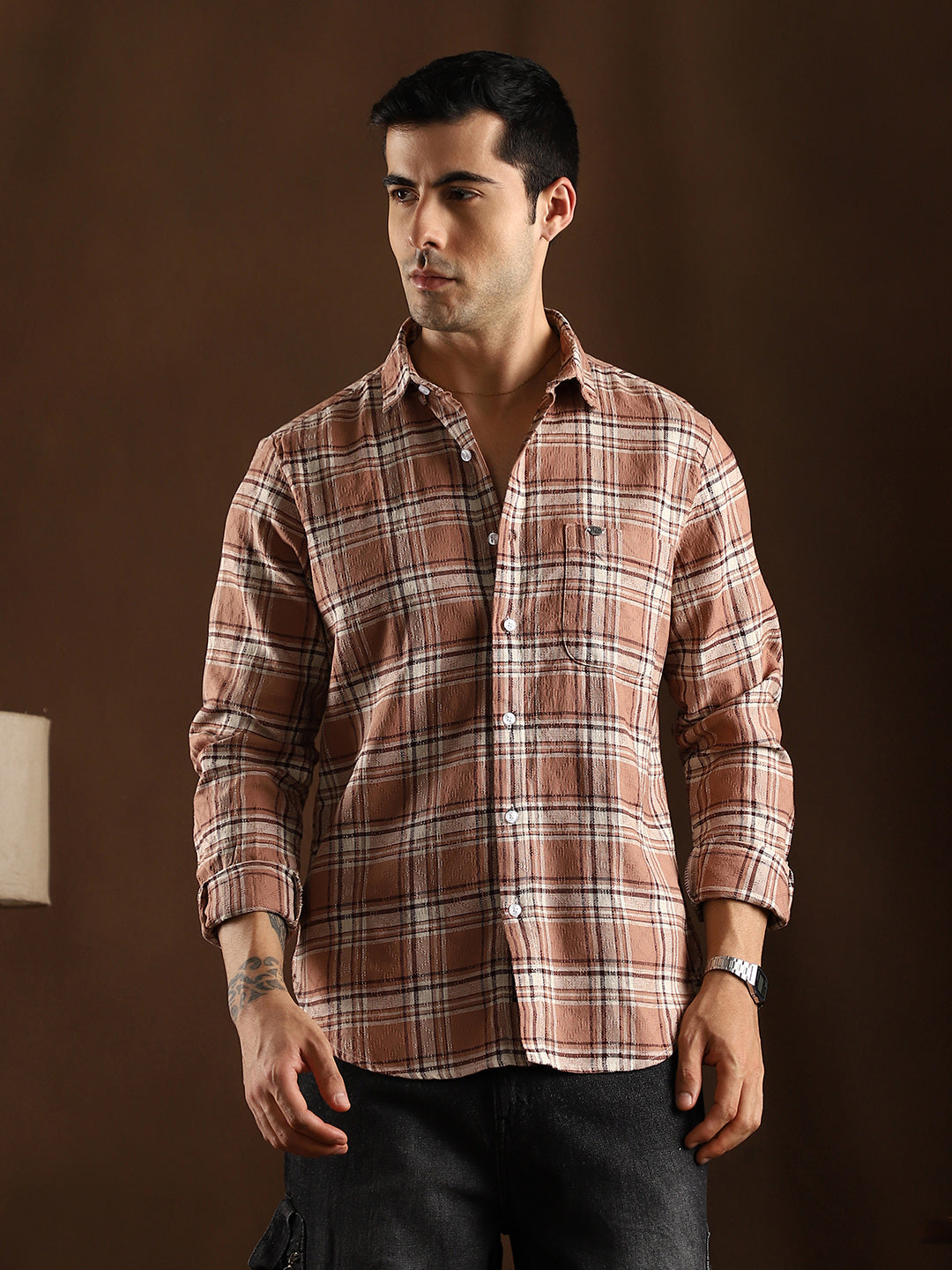 Tactile-Check Regular Shirt