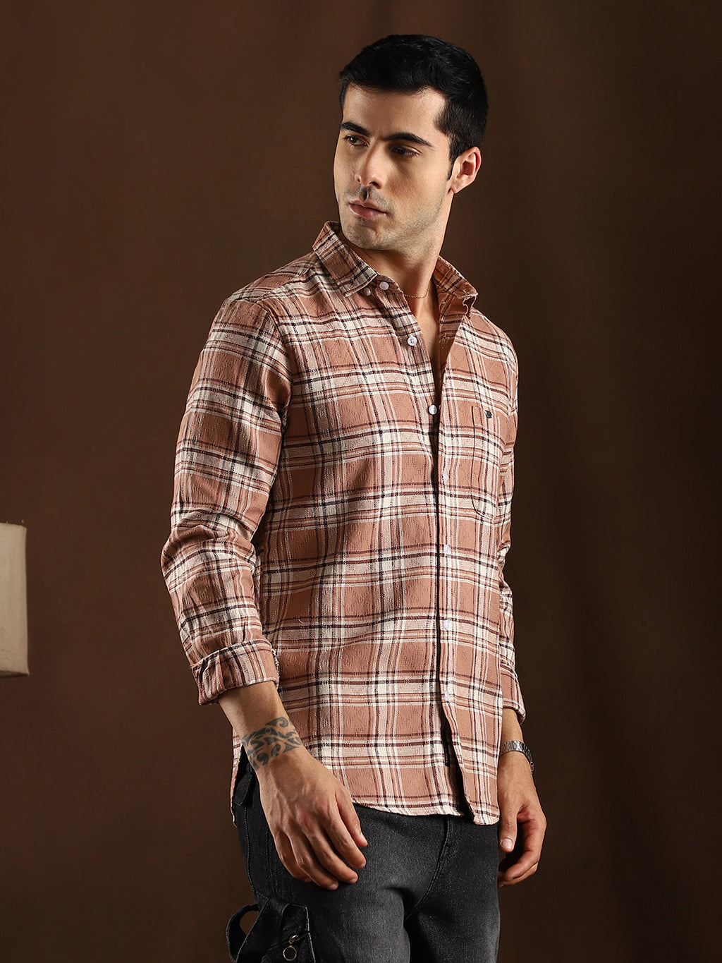 Tactile-Check Regular Shirt