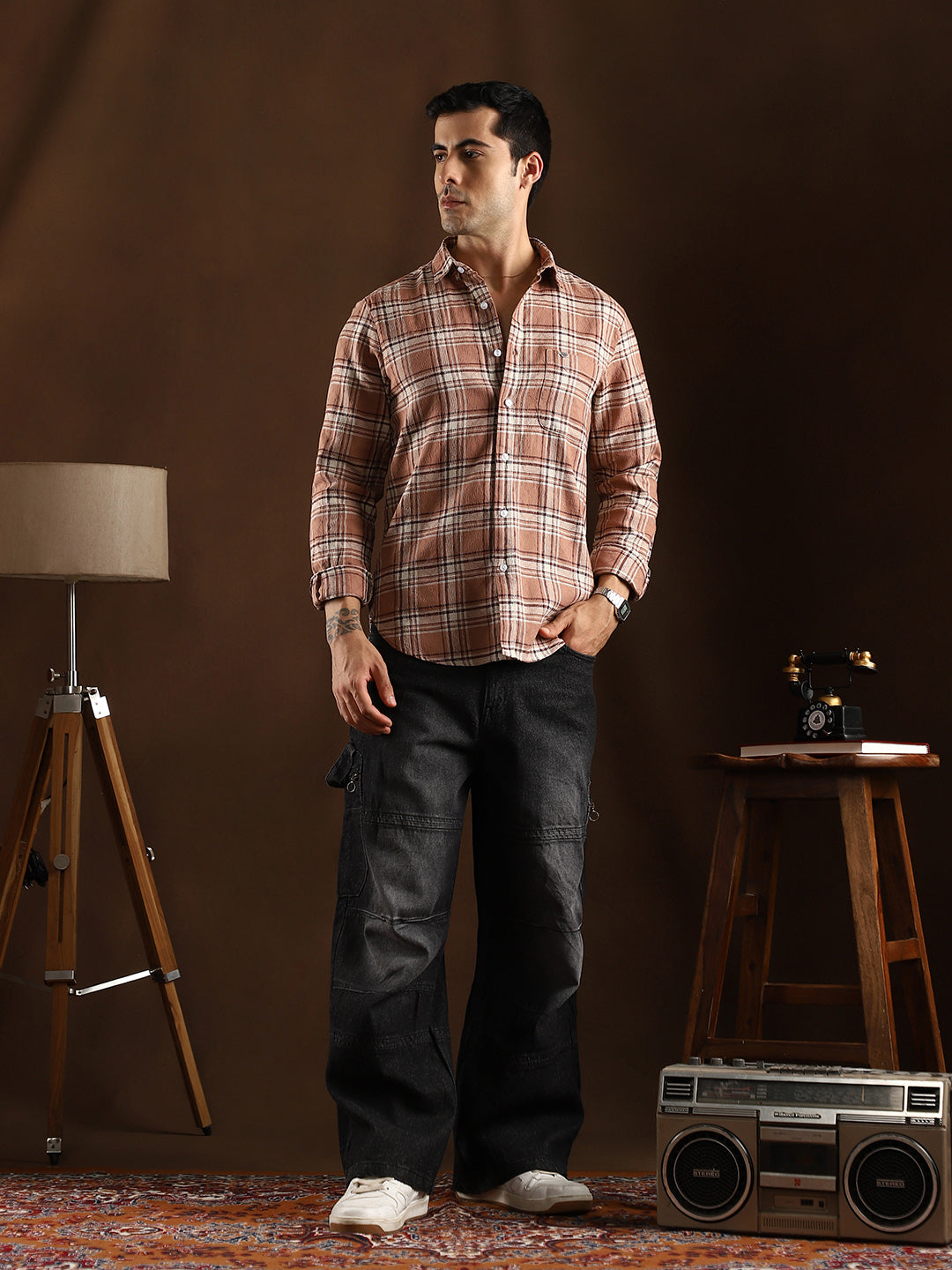 Tactile-Check Regular Shirt