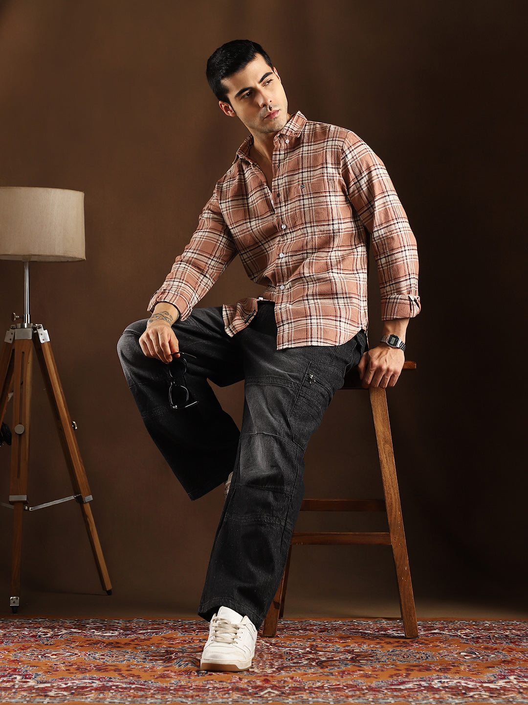 Tactile-Check Regular Shirt