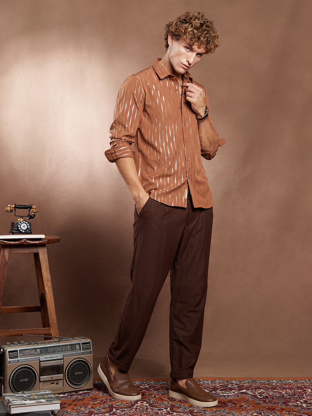 Metallic-Vined Shirt