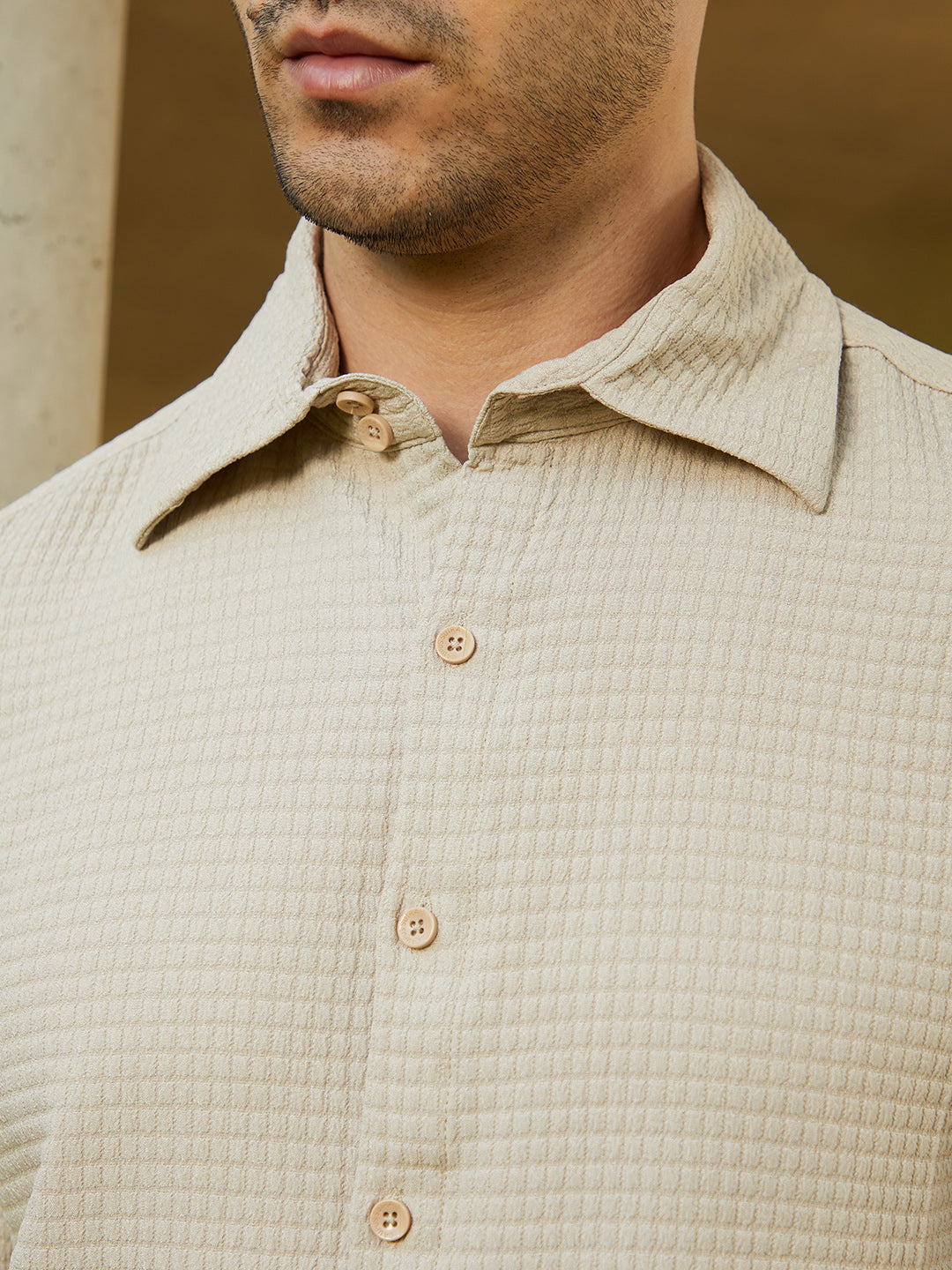 Grid-Textured Shirt