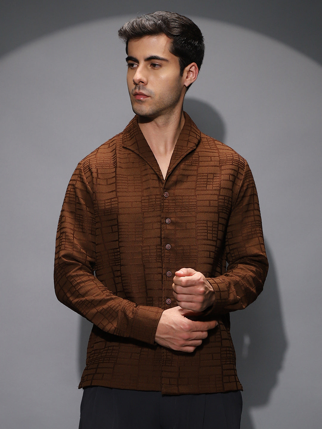 Cross-Stitch Stripe Knit Shirt