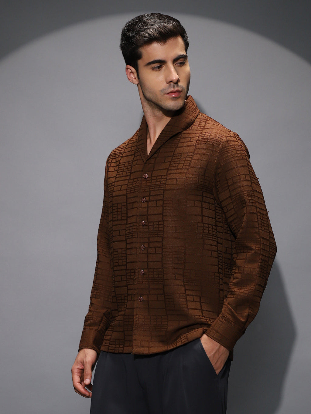 Cross-Stitch Stripe Knit Shirt