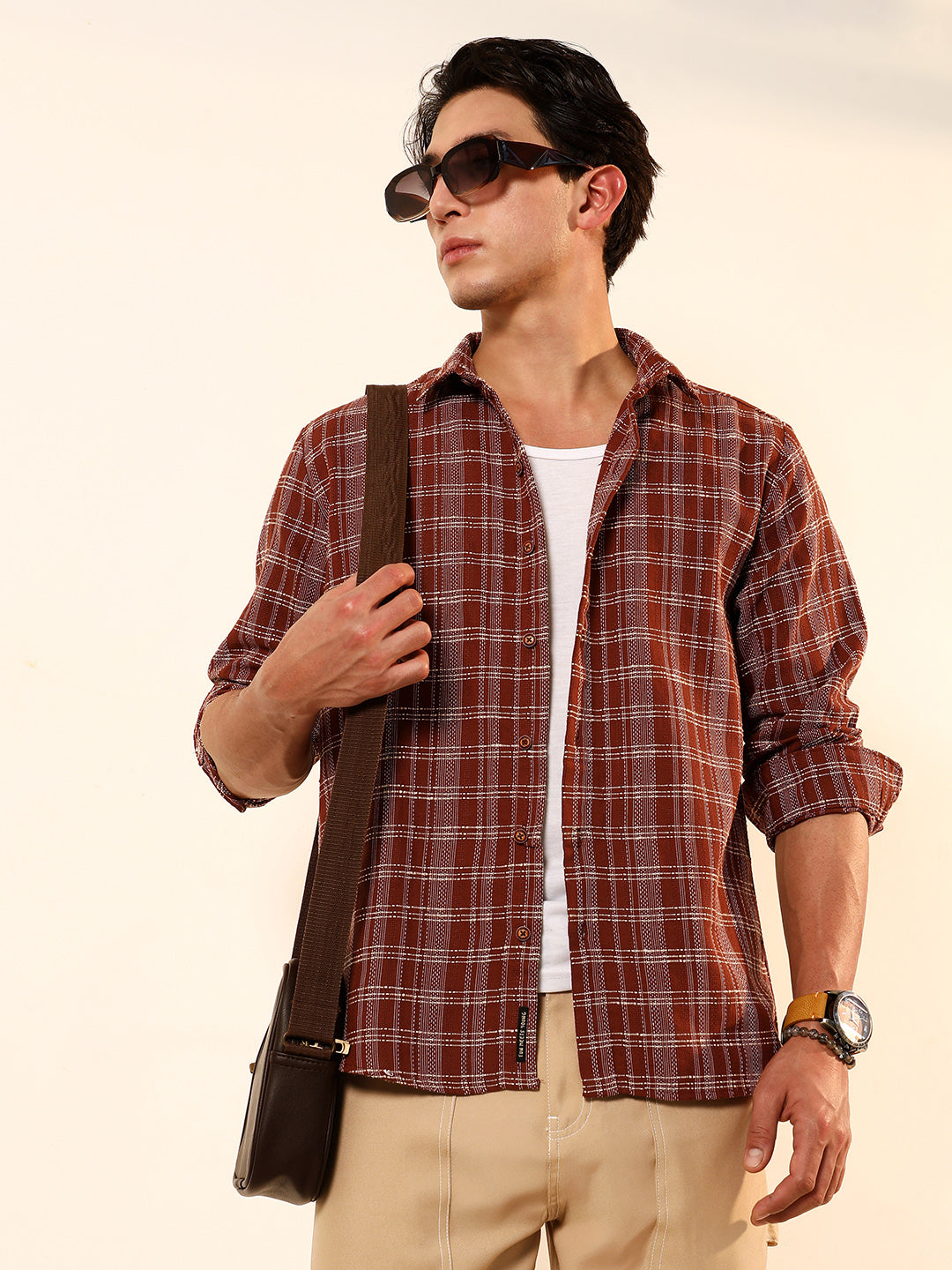 Woven Static-Plaid Shirt