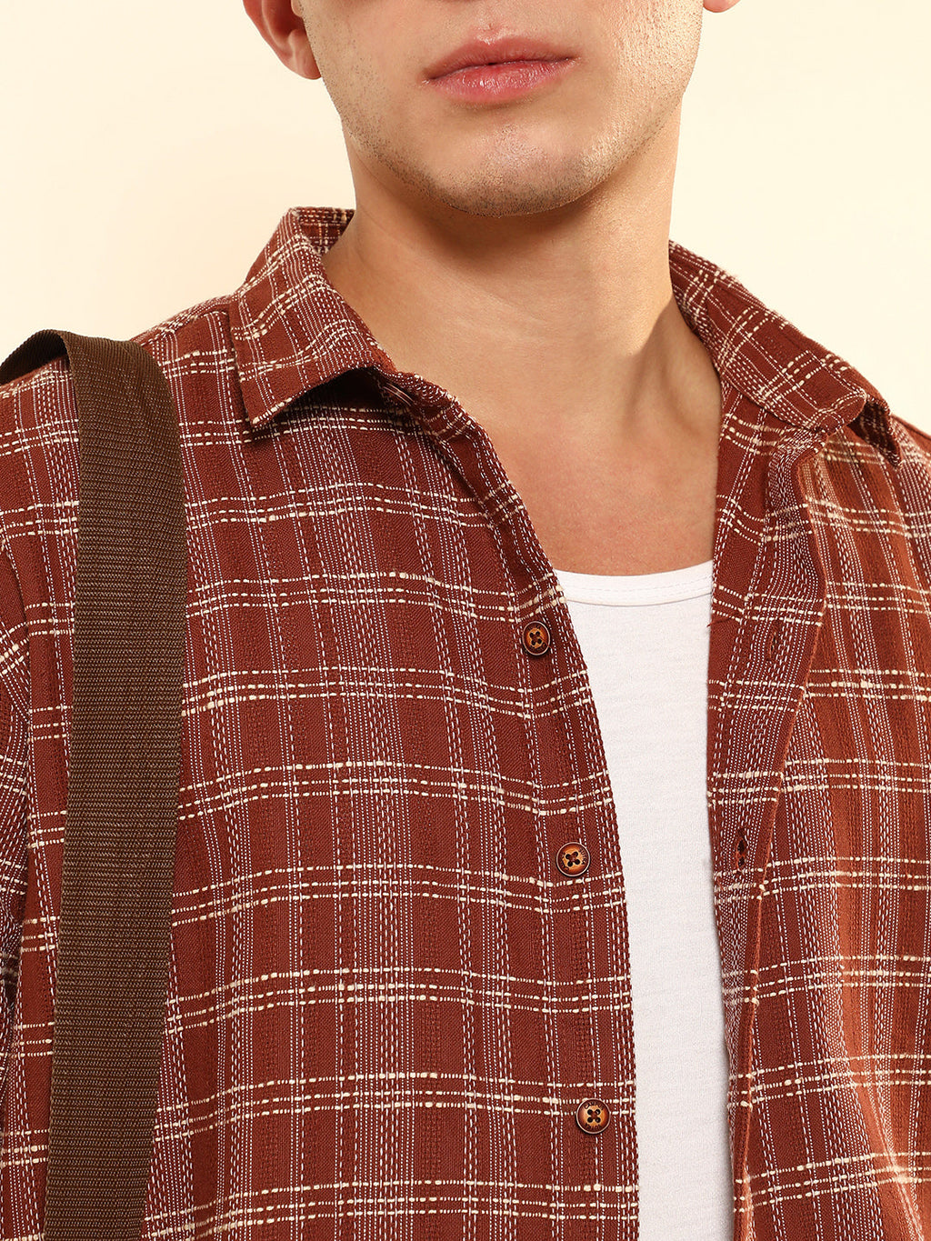 Woven Static-Plaid Shirt