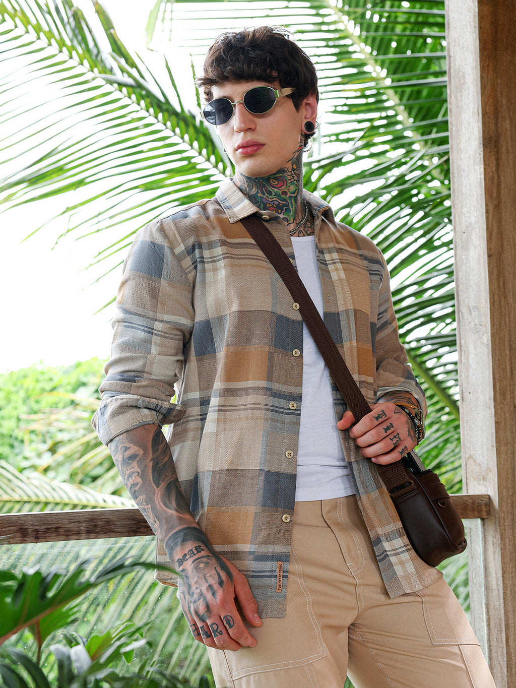 Gradient-Plaid Regular Shirt