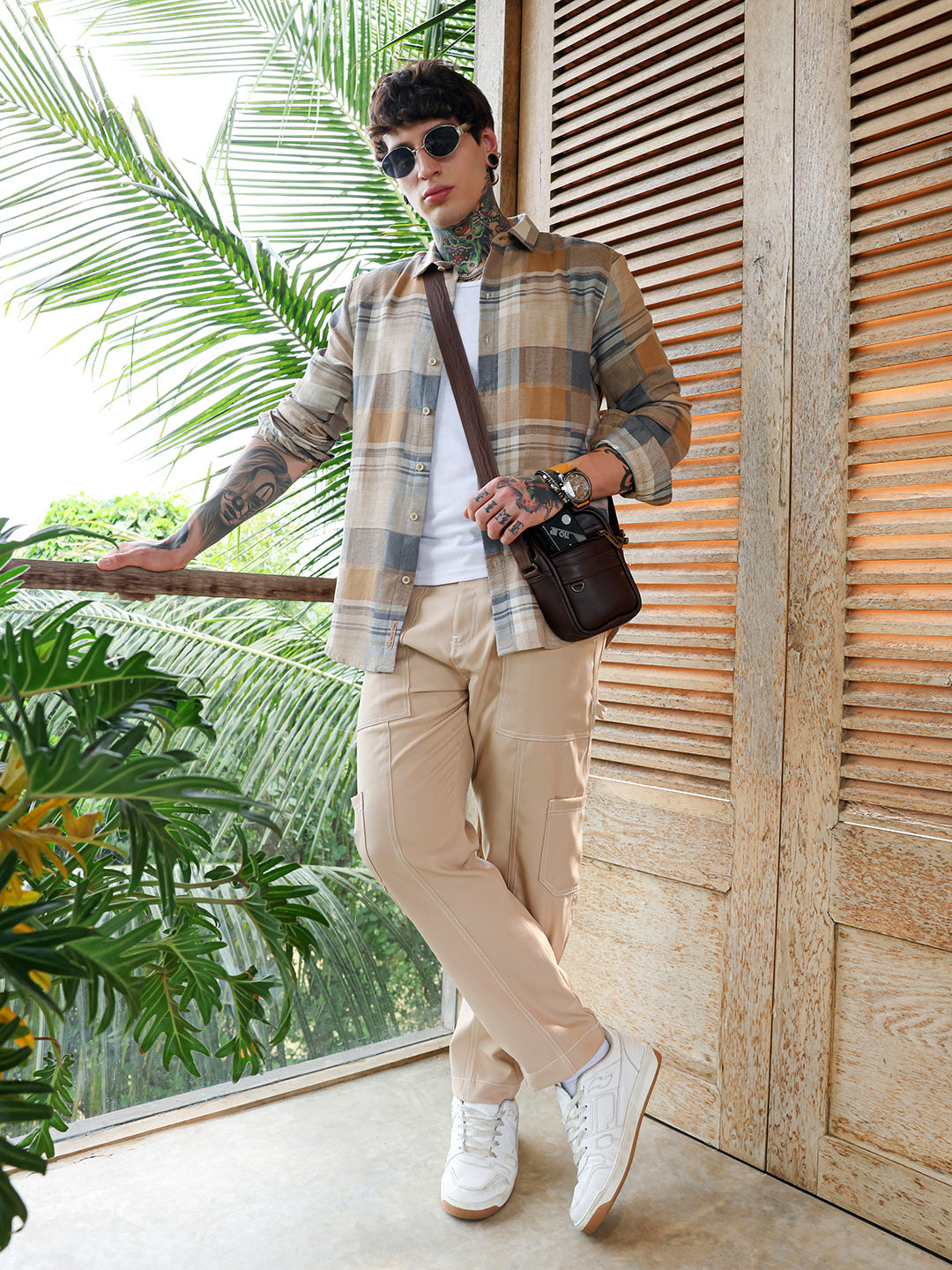 Gradient-Plaid Regular Shirt