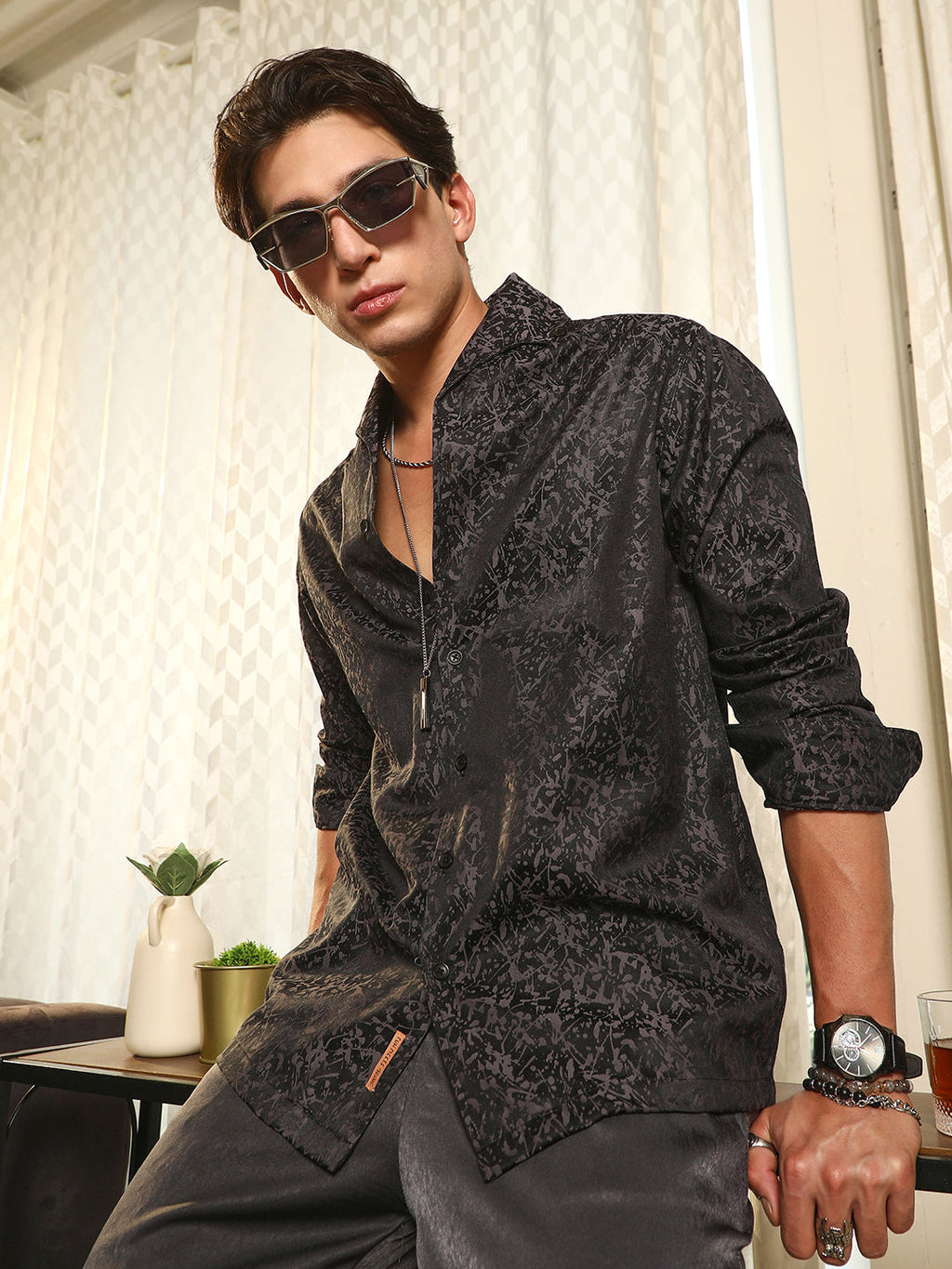 Splatter-Jacquard Shirt