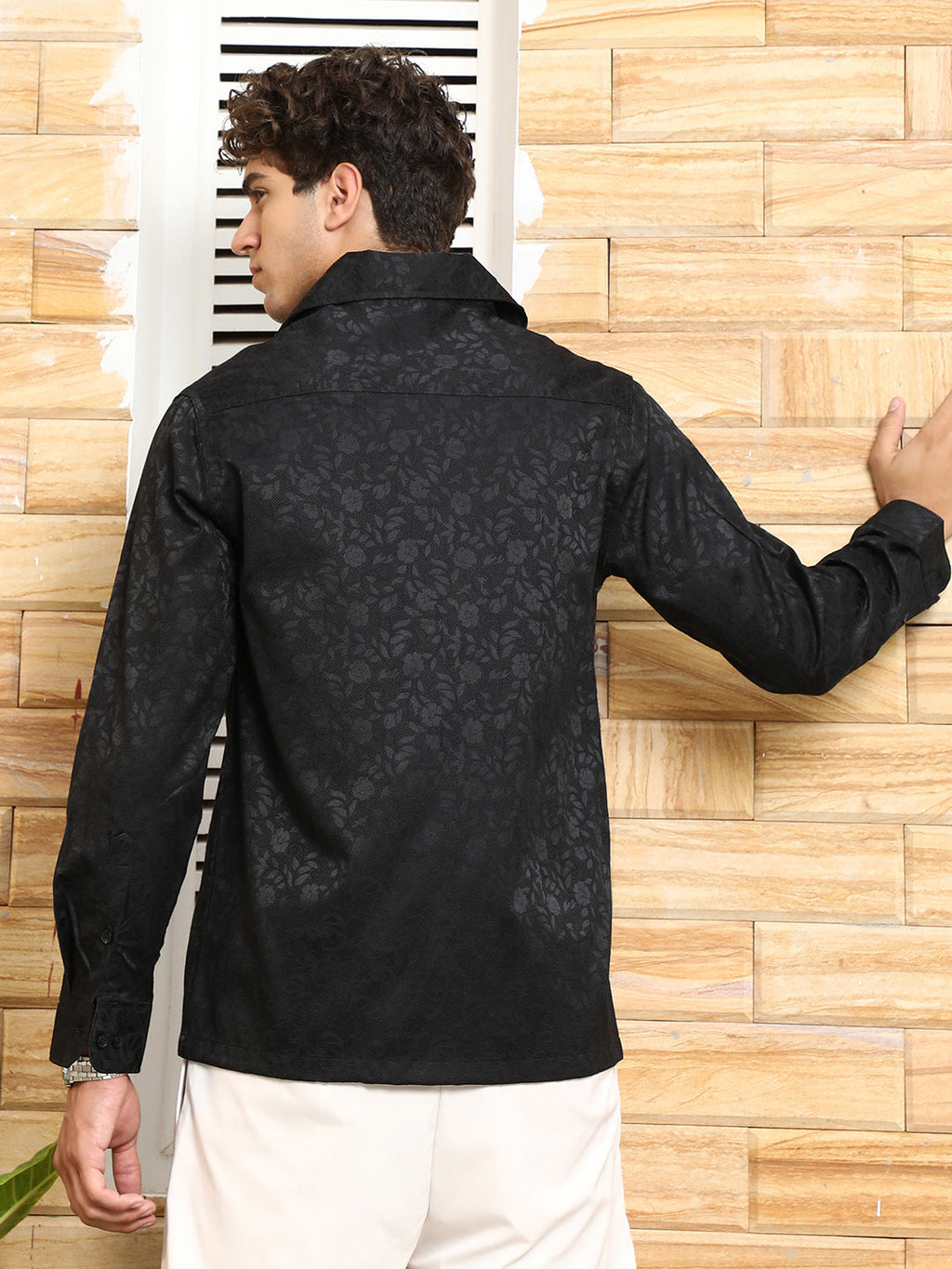 Self-Flora Jacquard Shirt