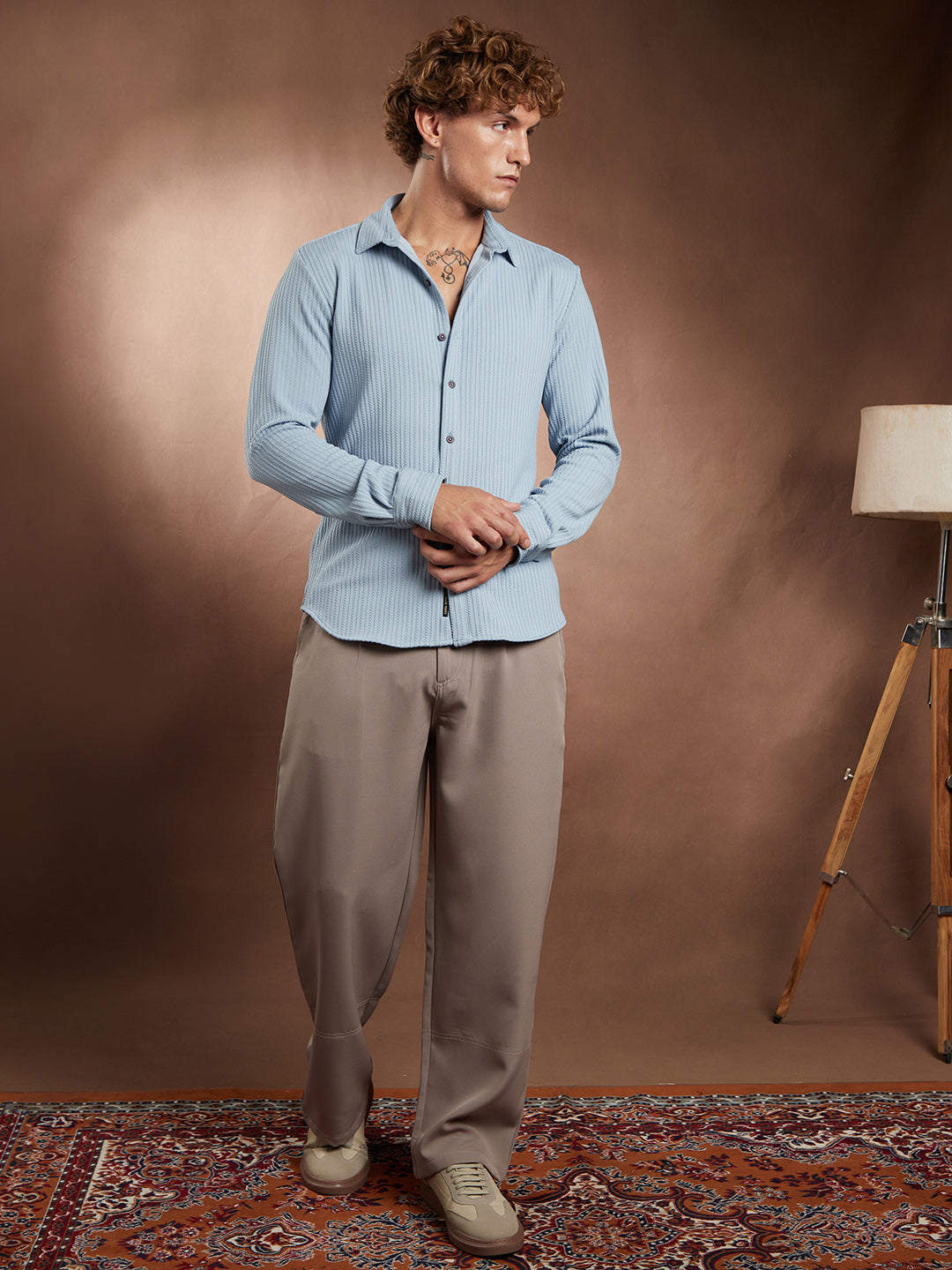 Rope-Striped Tactile Shirt