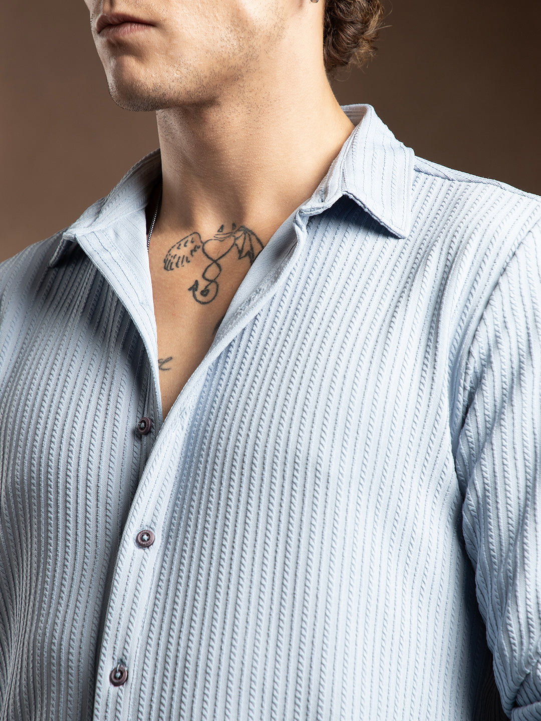 Rope-Striped Tactile Shirt