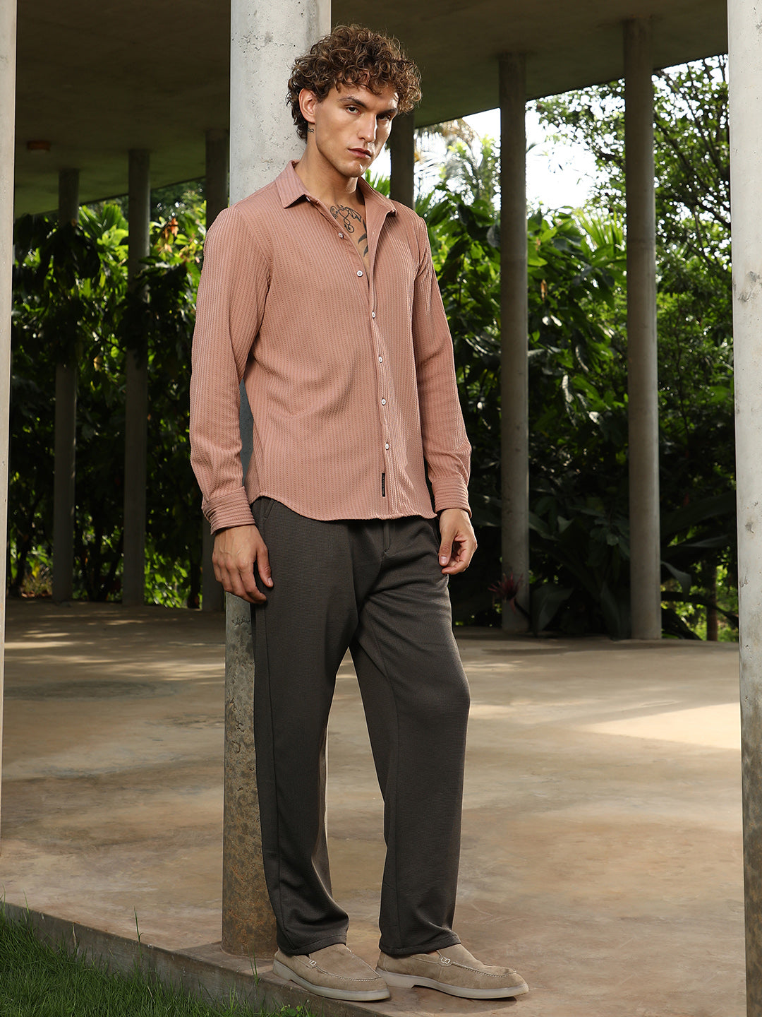 Rope-Striped Tactile Shirt