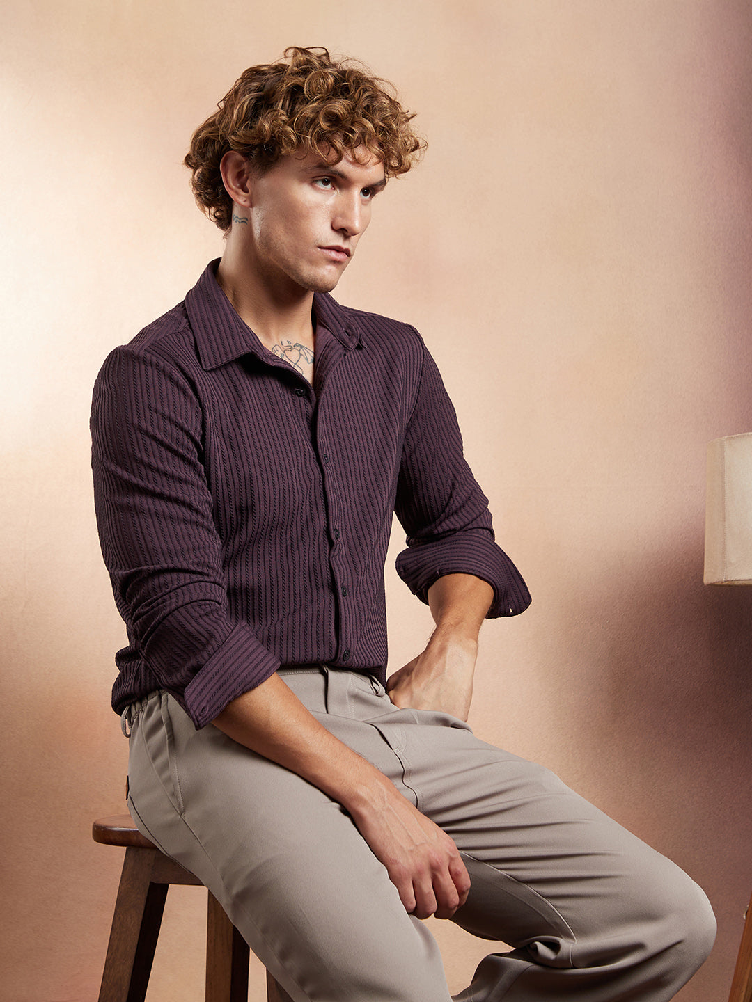 Rope-Striped Tactile Shirt