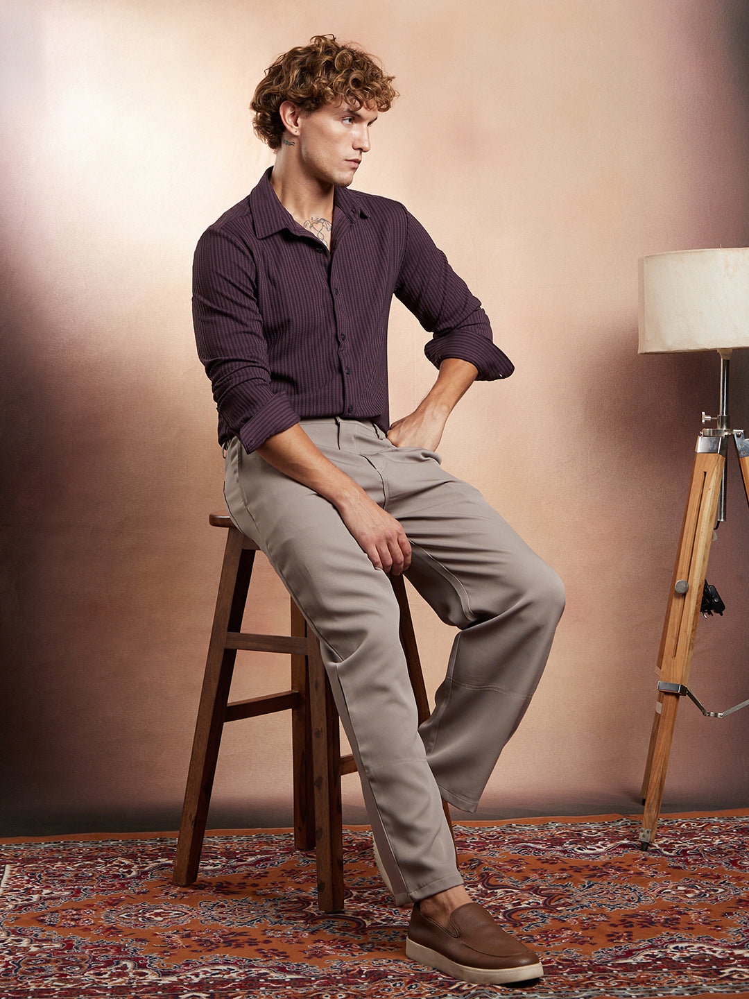 Rope-Striped Tactile Shirt