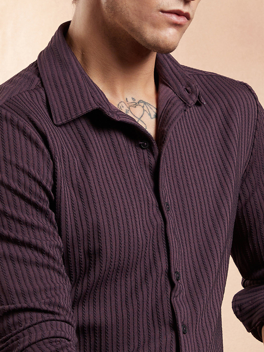 Rope-Striped Tactile Shirt