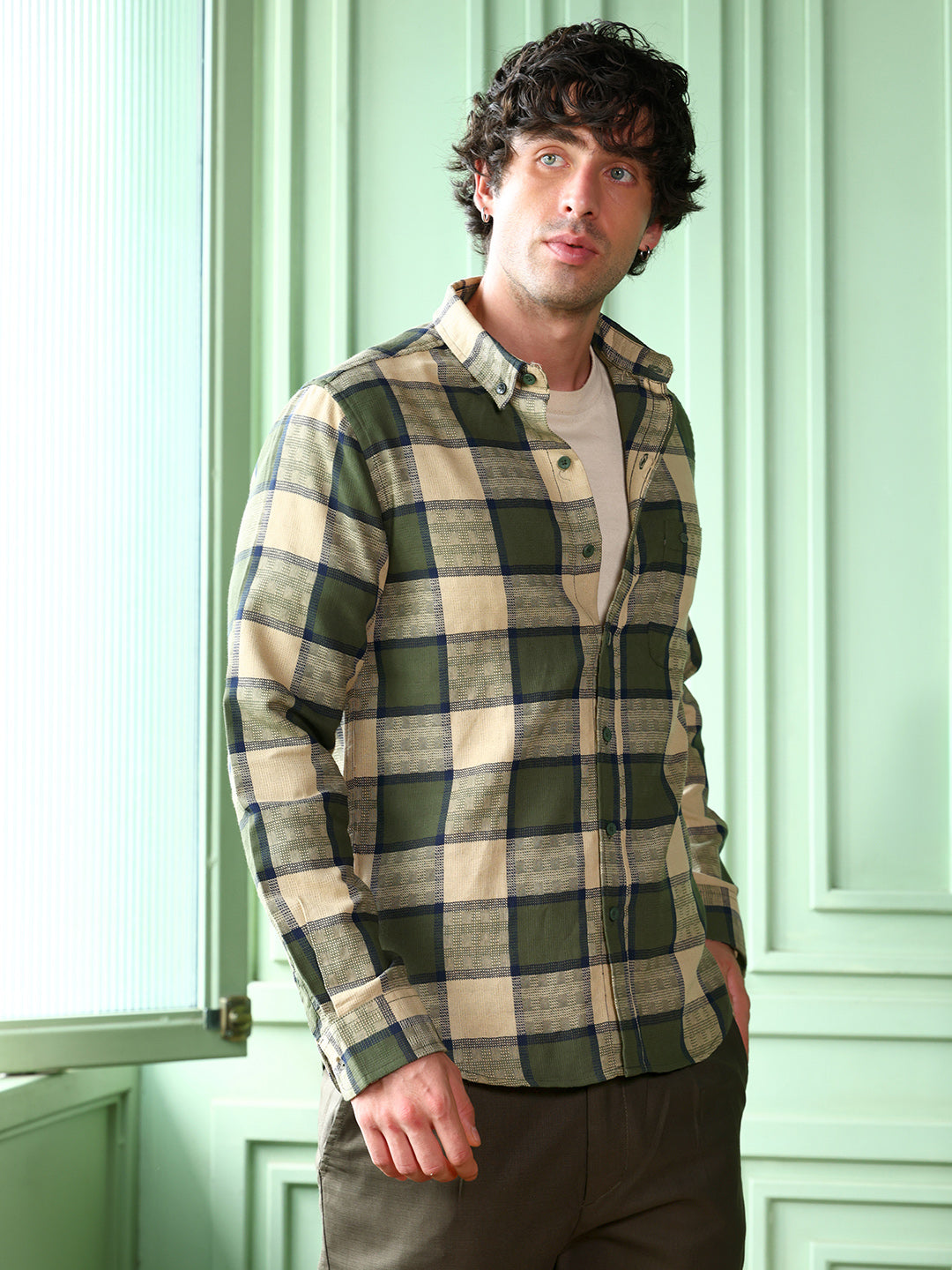 Button-Down Block-Check Shirt