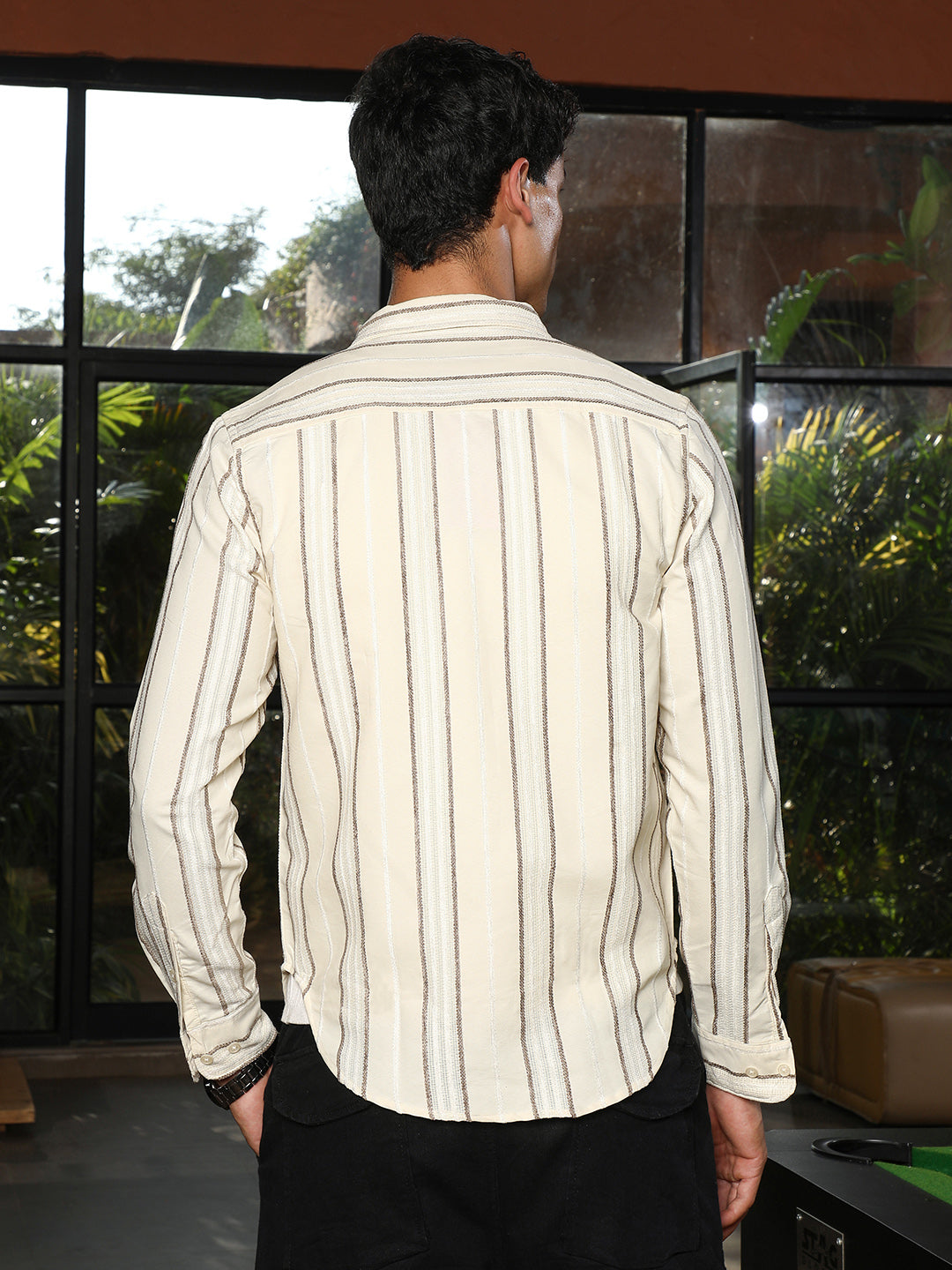 Shadow-Stripe Jacquard Shirt