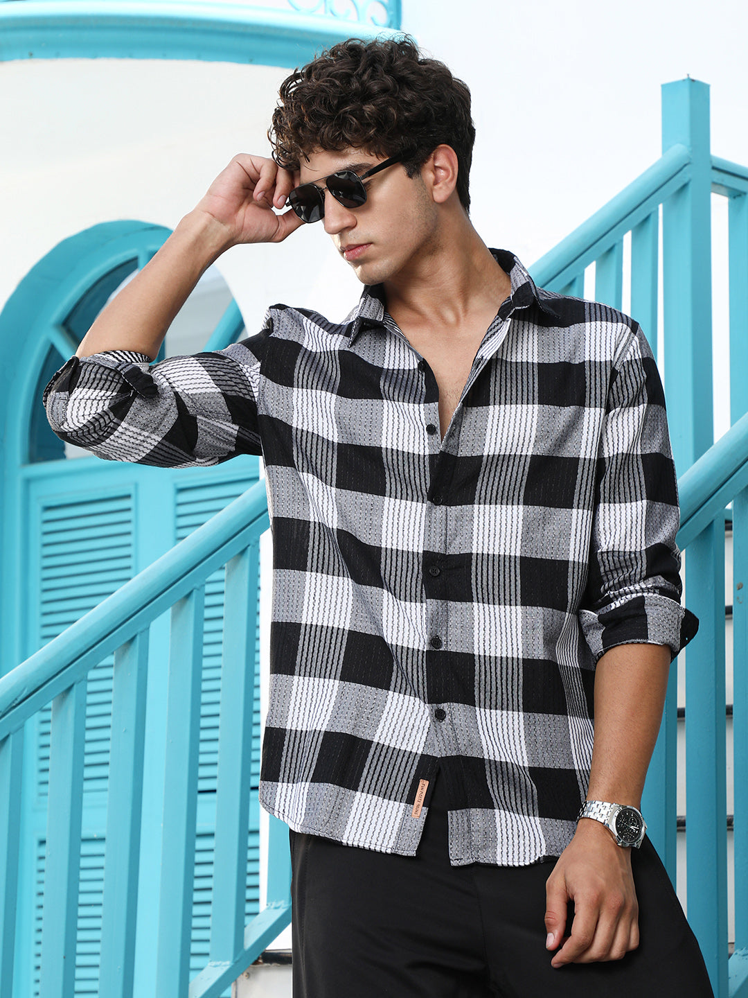Duo-Jacquard Check Shirt