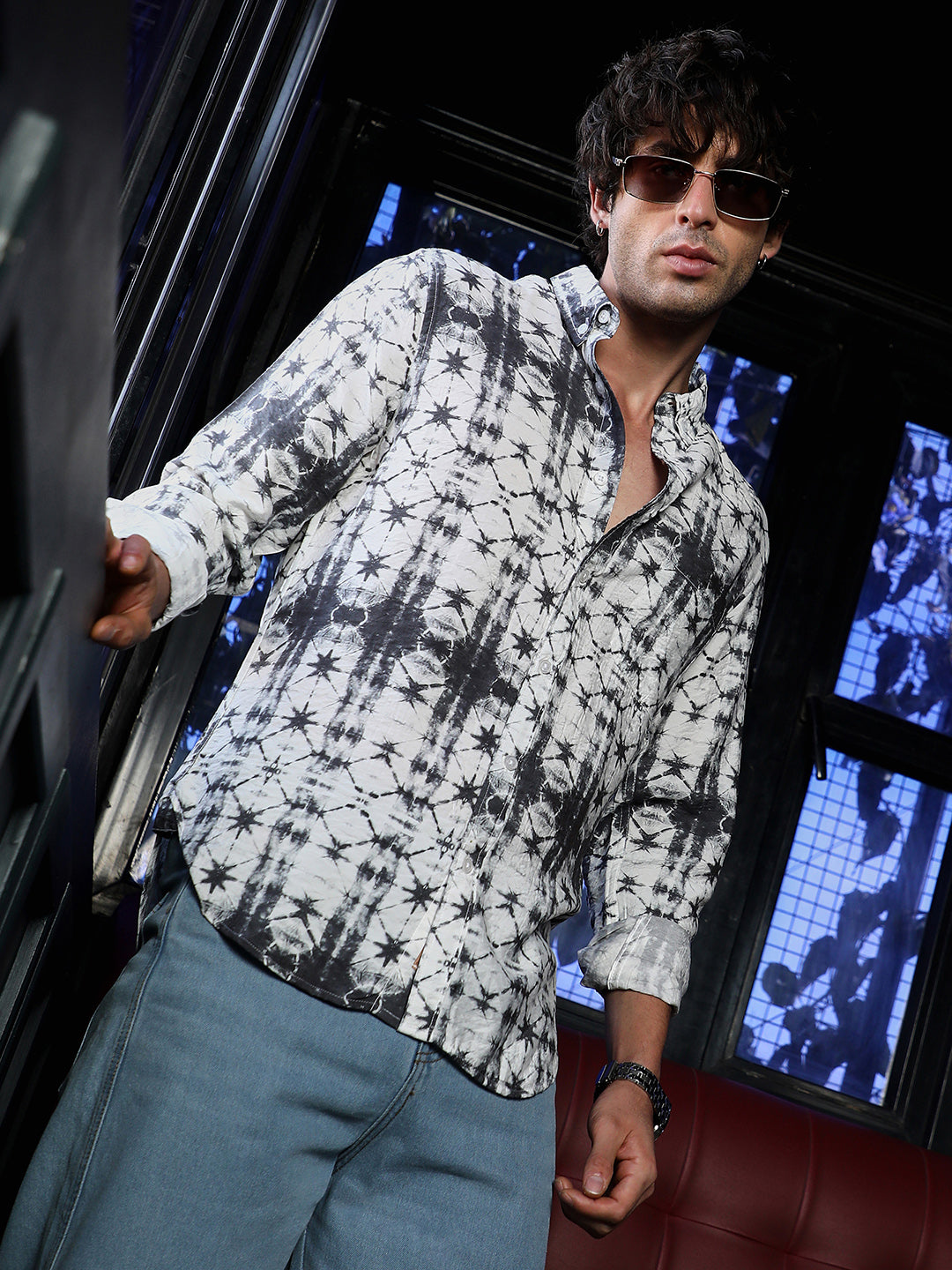 Button-Down Geometric-Dye Shirt